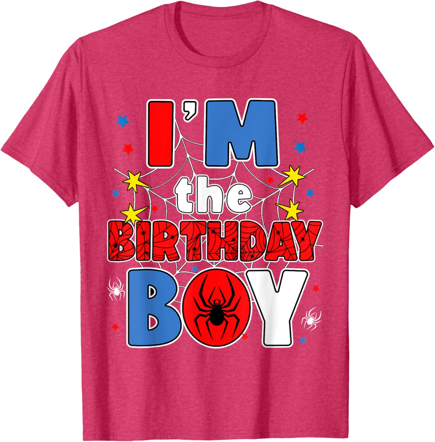 I'm The Birthday Boy Spider Web Family Party T-Shirt for Kids - 3