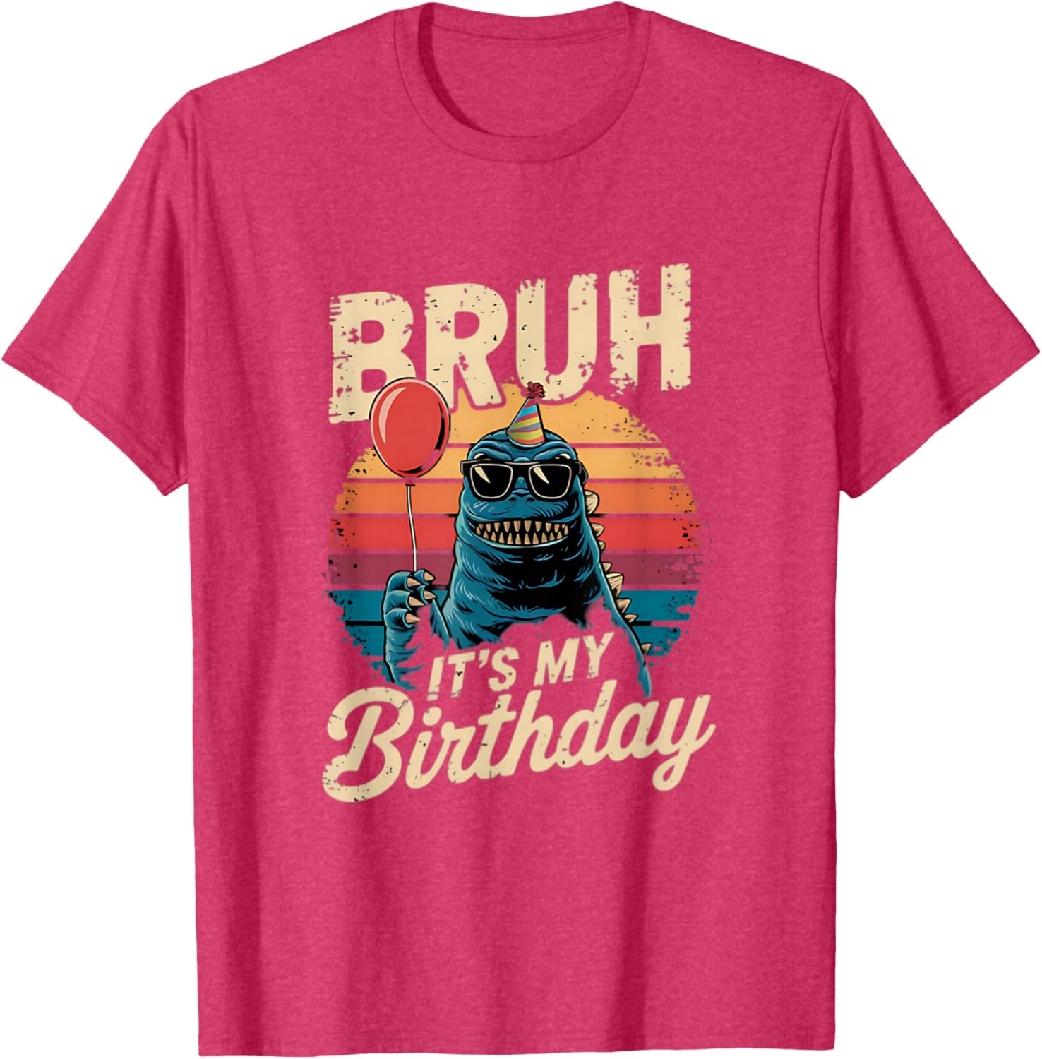 Birthday Kaiju Monster T-Shirt with Retro Sunset Adventure Design - 2