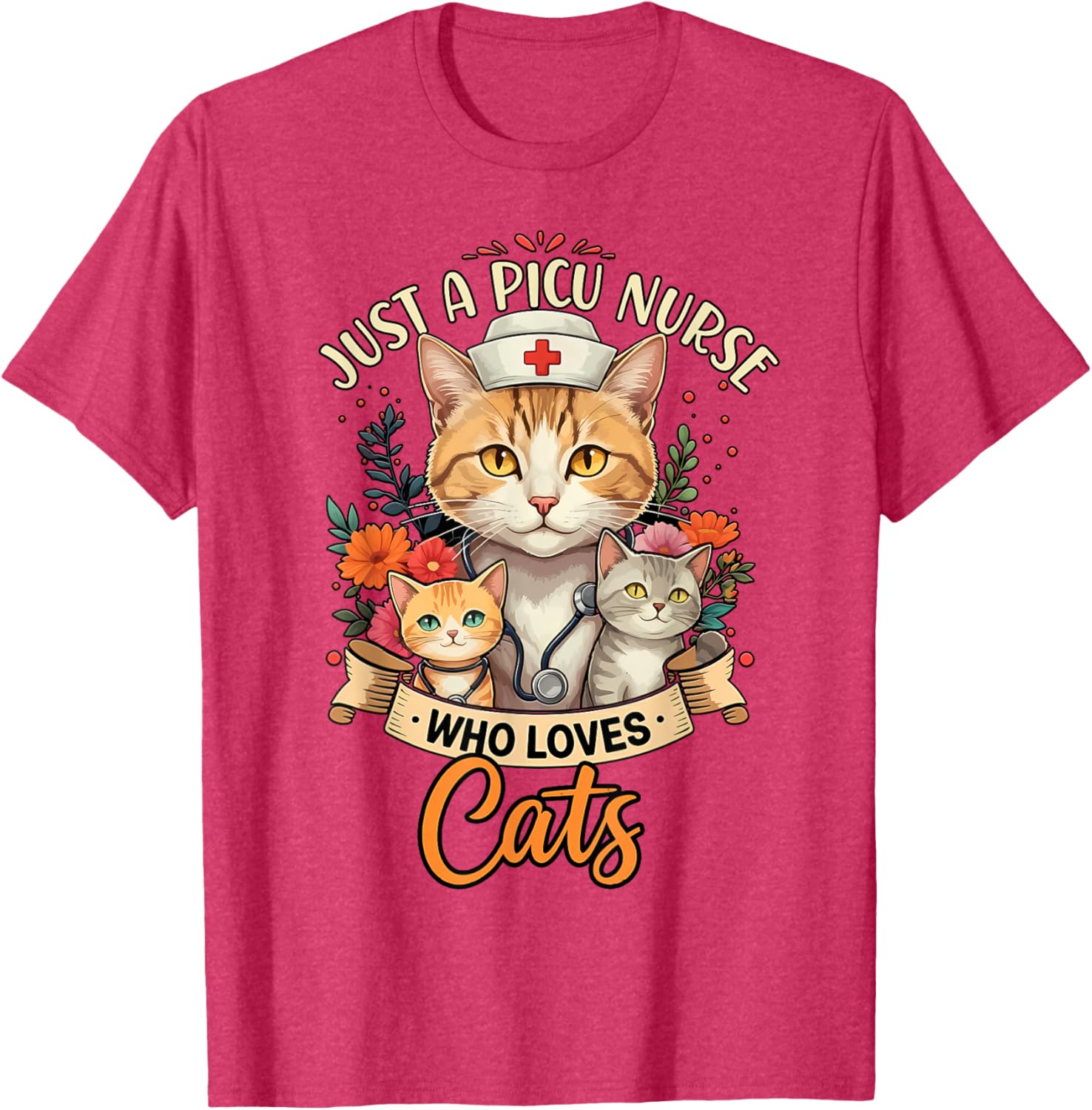Just A PICU Nurse Who Loves Cats – Cute Pediatric ICU T-Shirt for Cat Lovers - 8