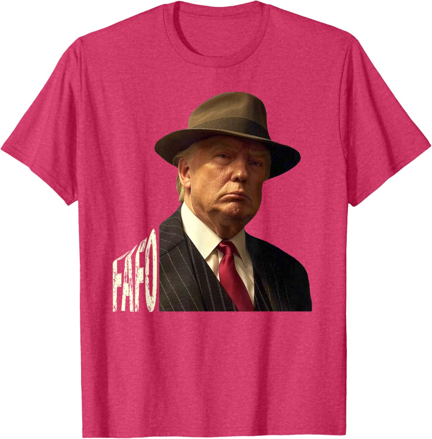 Humorous Trump Fafo Design Unisex Black Crew Neck T-Shirt for Adults - 17