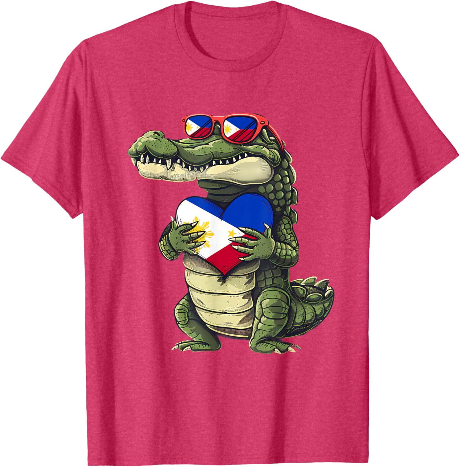 Philippines Crocodile Heart T-Shirt with Filipino Flag - Pilipinas Pride - 6
