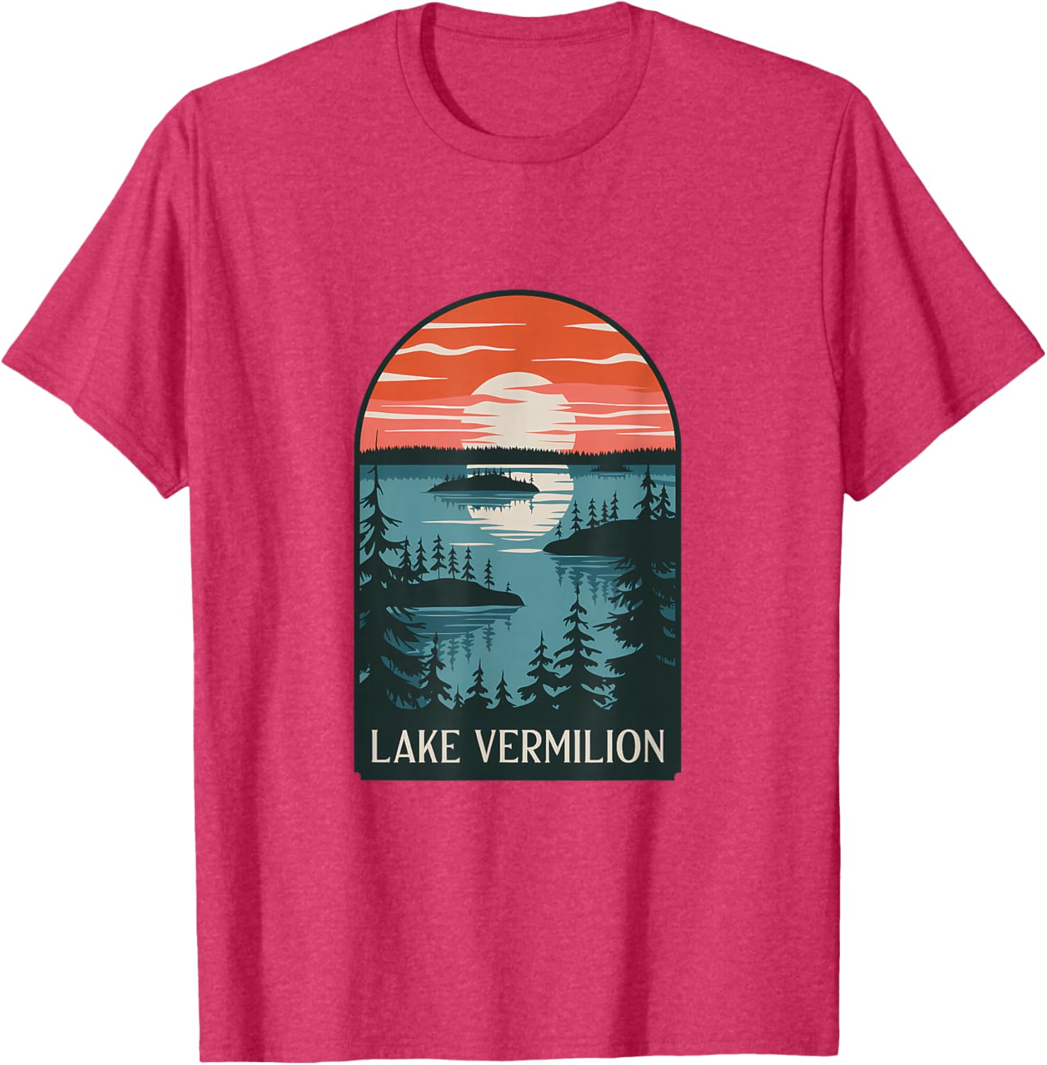Lake Vermilion Sunset Reflection T-Shirt for Nature Lovers and Adventurers - 27