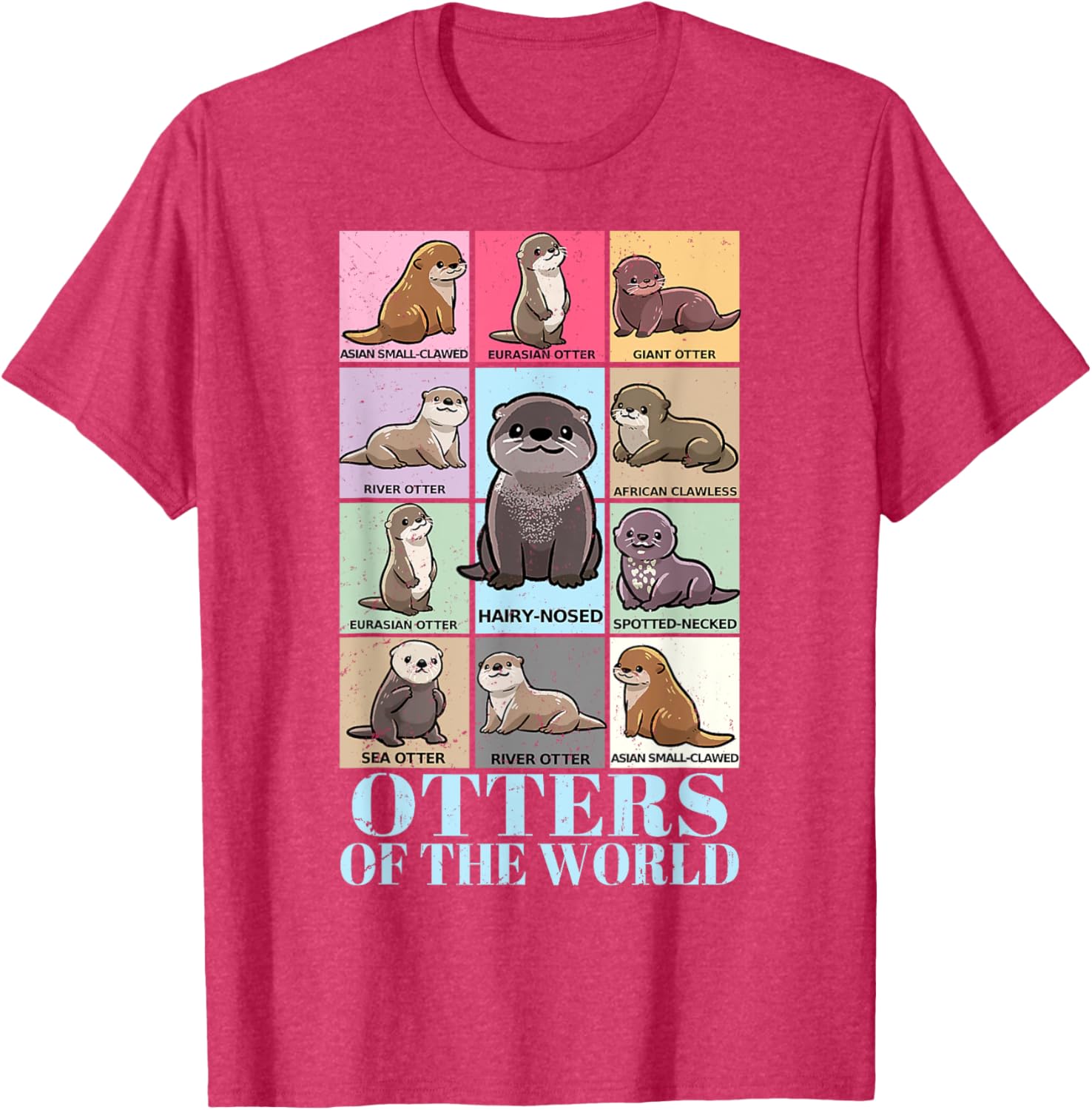 Otters of the World Vintage Sea Otter T-Shirt for Kids and Adults - 18