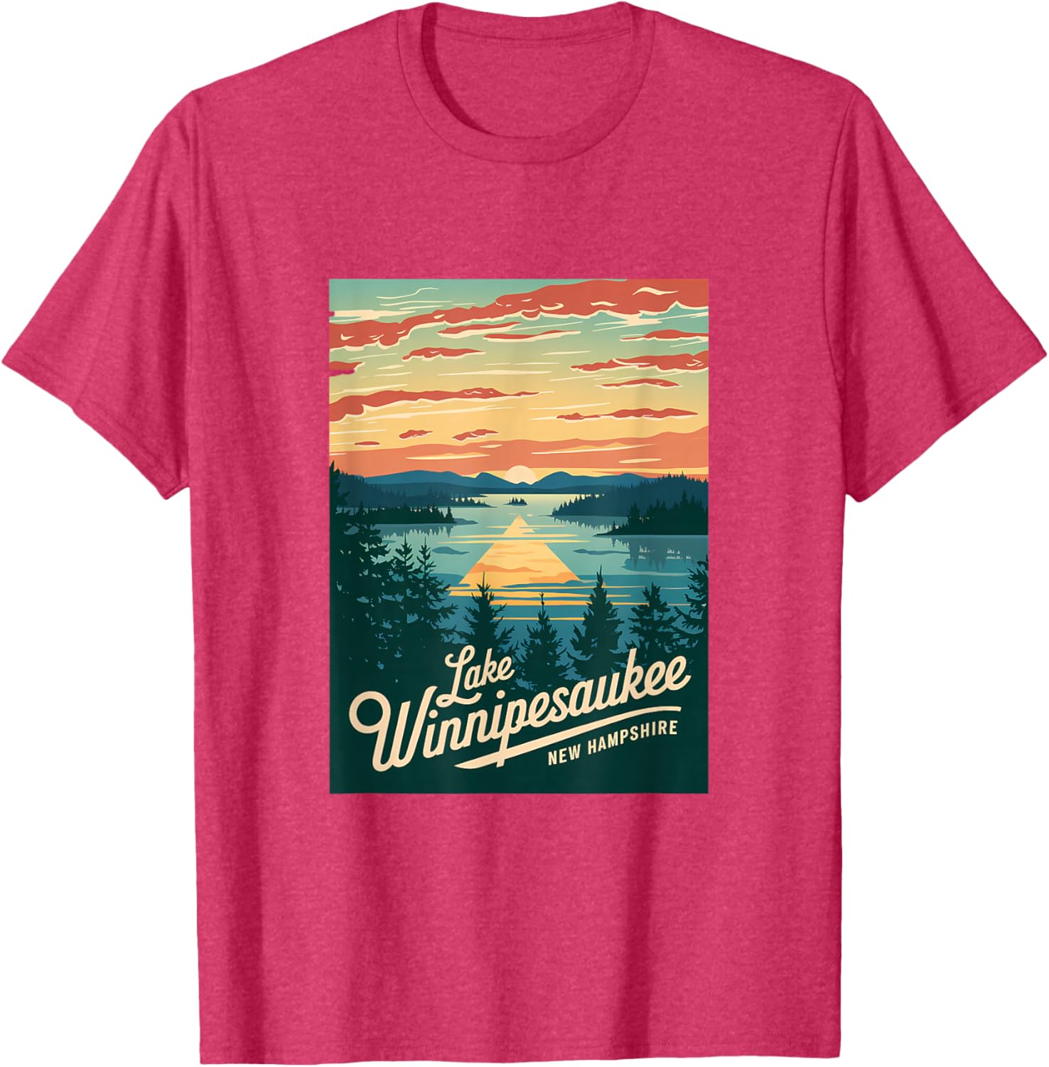 Sunset Beauty T-Shirt Featuring Scenic Lake Winnipesaukee, New Hampshire - 5