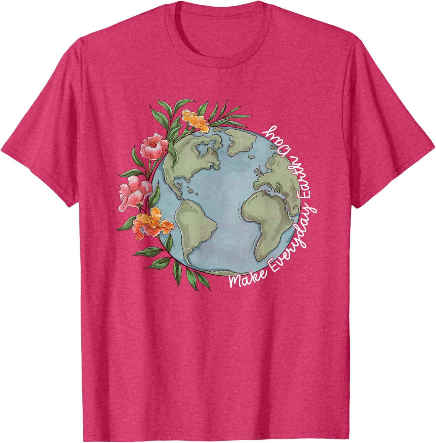 Beautiful Floral Planet T-Shirt for Everyday Earth Day Celebration - 19