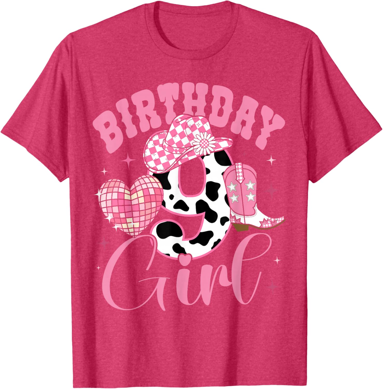 Happy 9th Birthday Cowgirl Tee Stylish Rodeo Outfit for Girls - 19