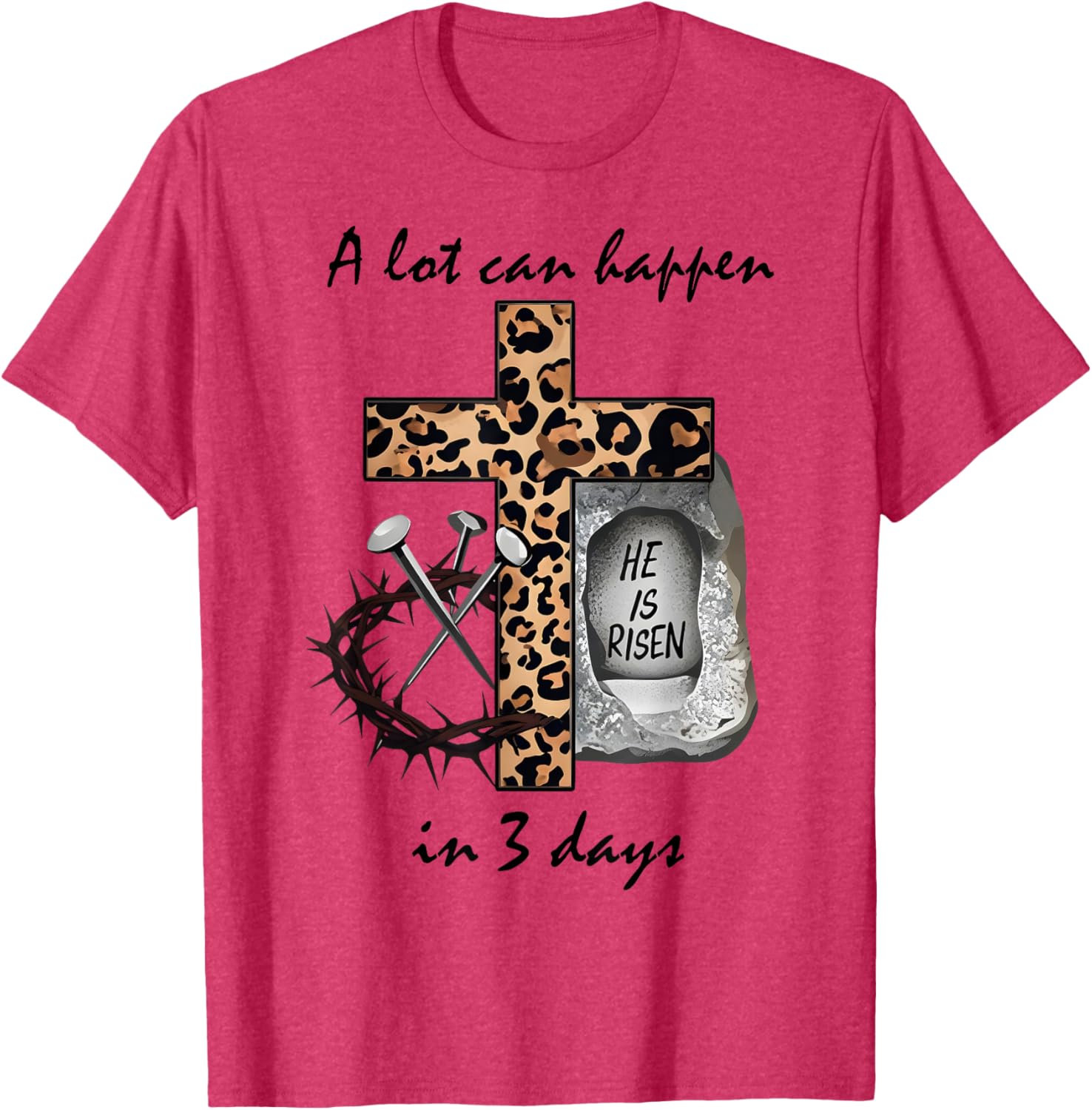 Inspirational 3 Days Christian Easter Cross T-Shirt for Faithful Celebration - 14