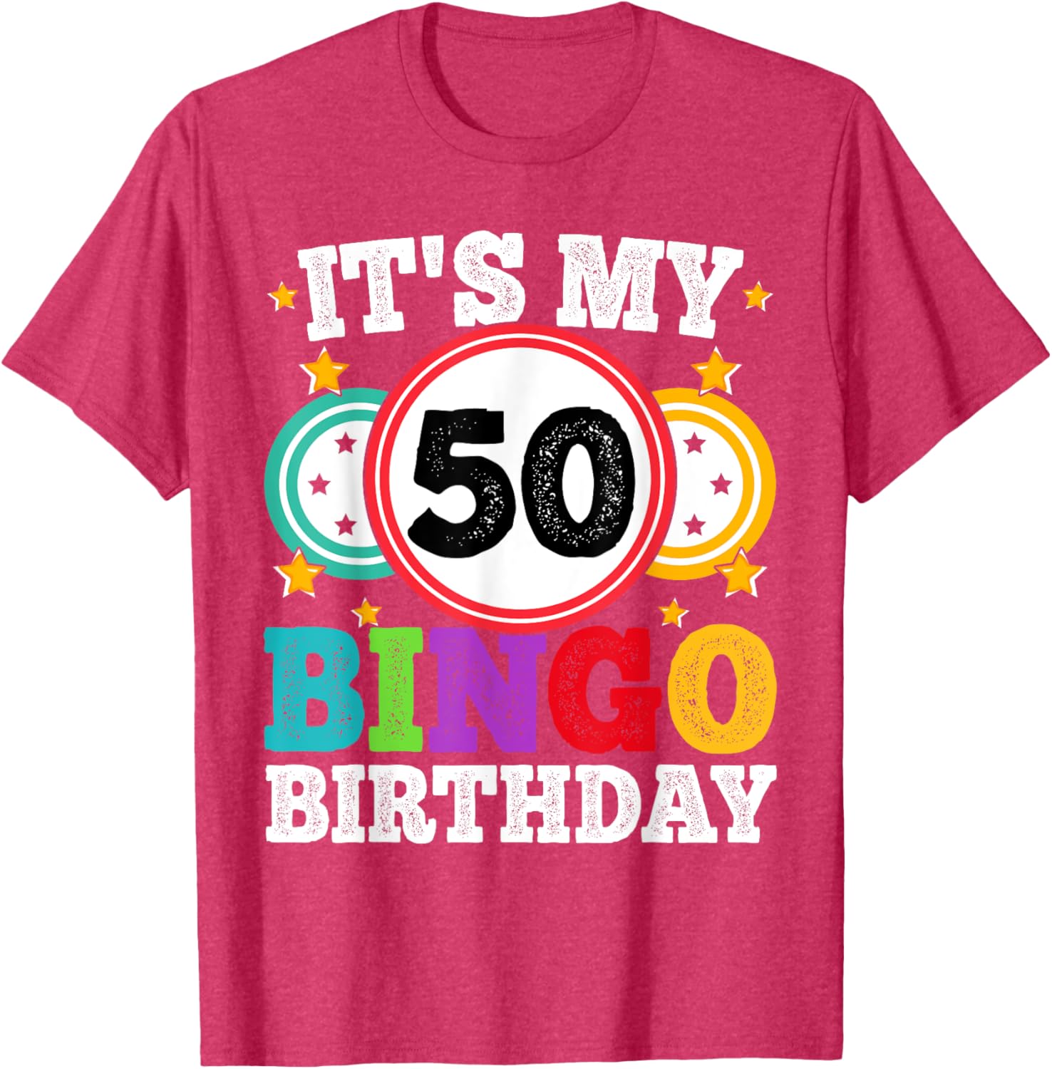 Funny 50th Birthday Bingo T-Shirt for Men and Women Gift Idea - 17