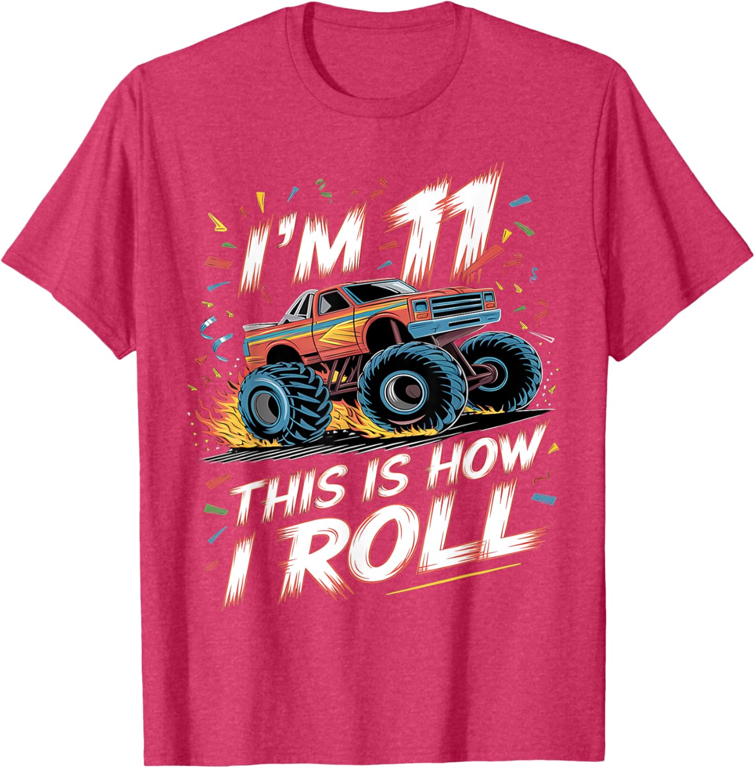 Monster Truck 11th Birthday Shirt for Boys - Fun Birthday T-Shirt - 11