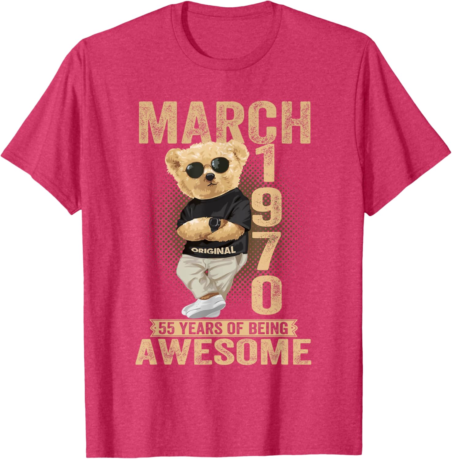Awesome Teddy Bear T-Shirt for March 55th Birthday Celebrations 1970 - 1