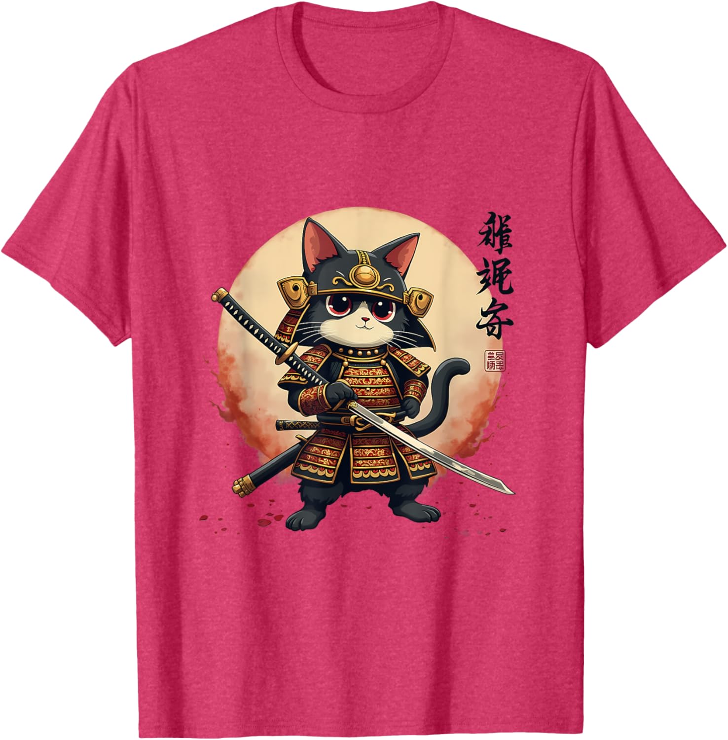 Samurai Cat Warrior Art Tee for Men and Women - Cool Japanese Anime T-Shirt - 6
