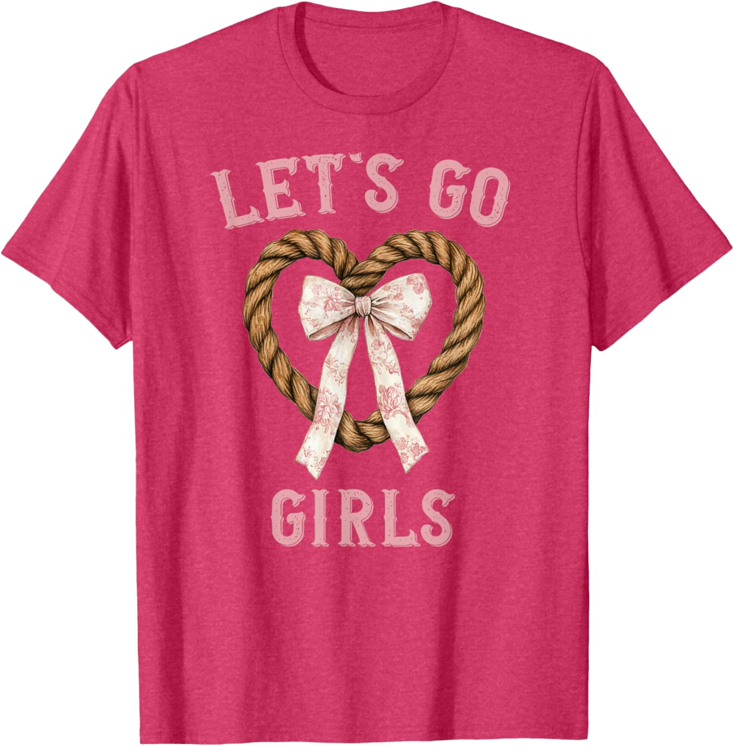 Chinoiserie Pink Cowgirl Lasso T-Shirt for Stylish Western Girls - 4
