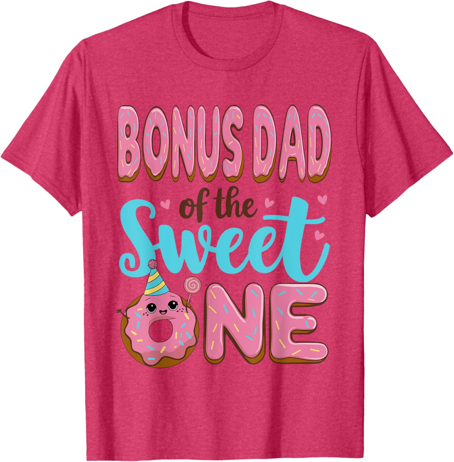 Bonus Dad Donut Party T-Shirt for 1st Birthday Girl Celebration - 1