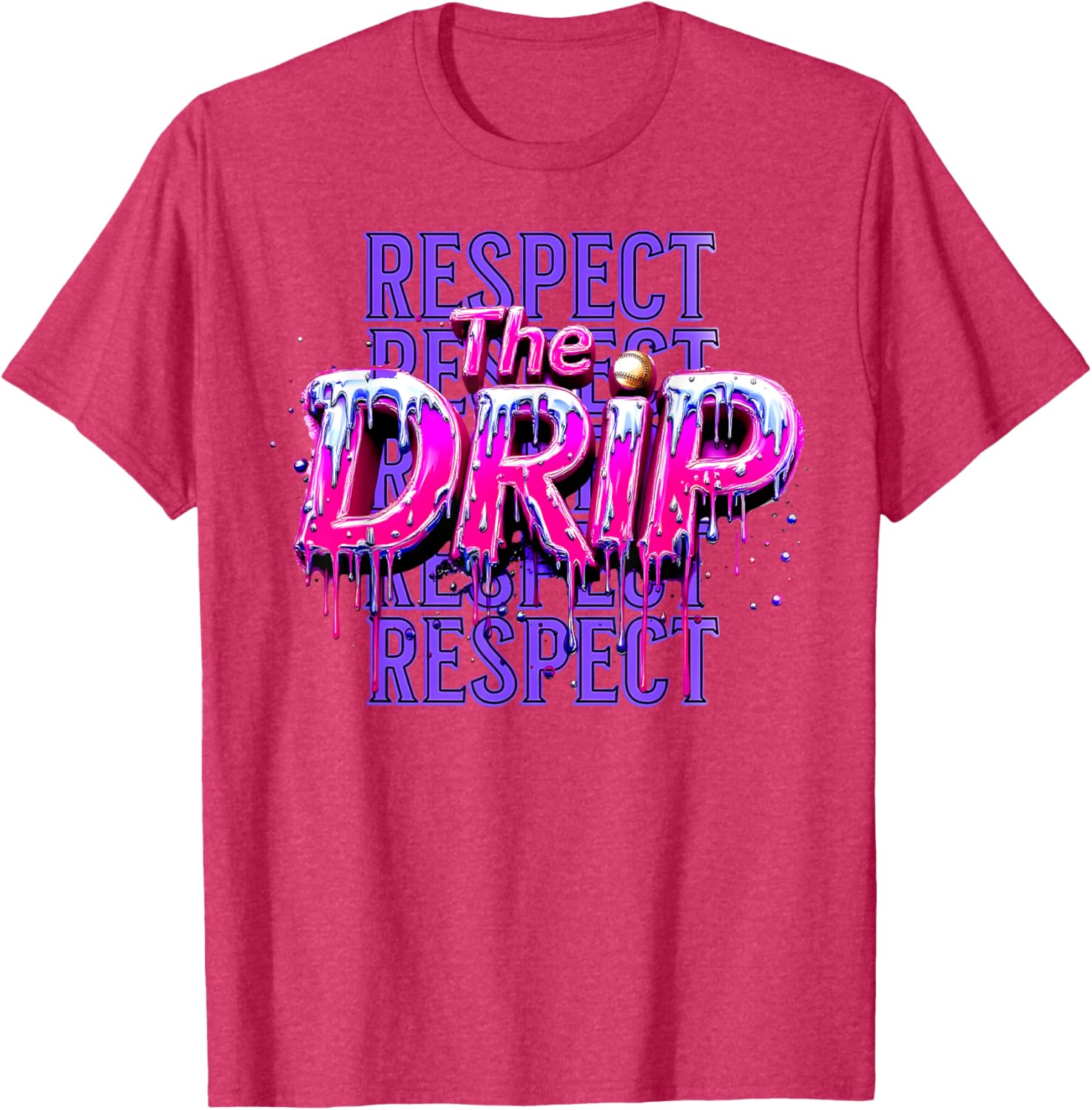 Respect The Drip Baseball Ice Cream Drip T-Shirt for Cool Style - 13