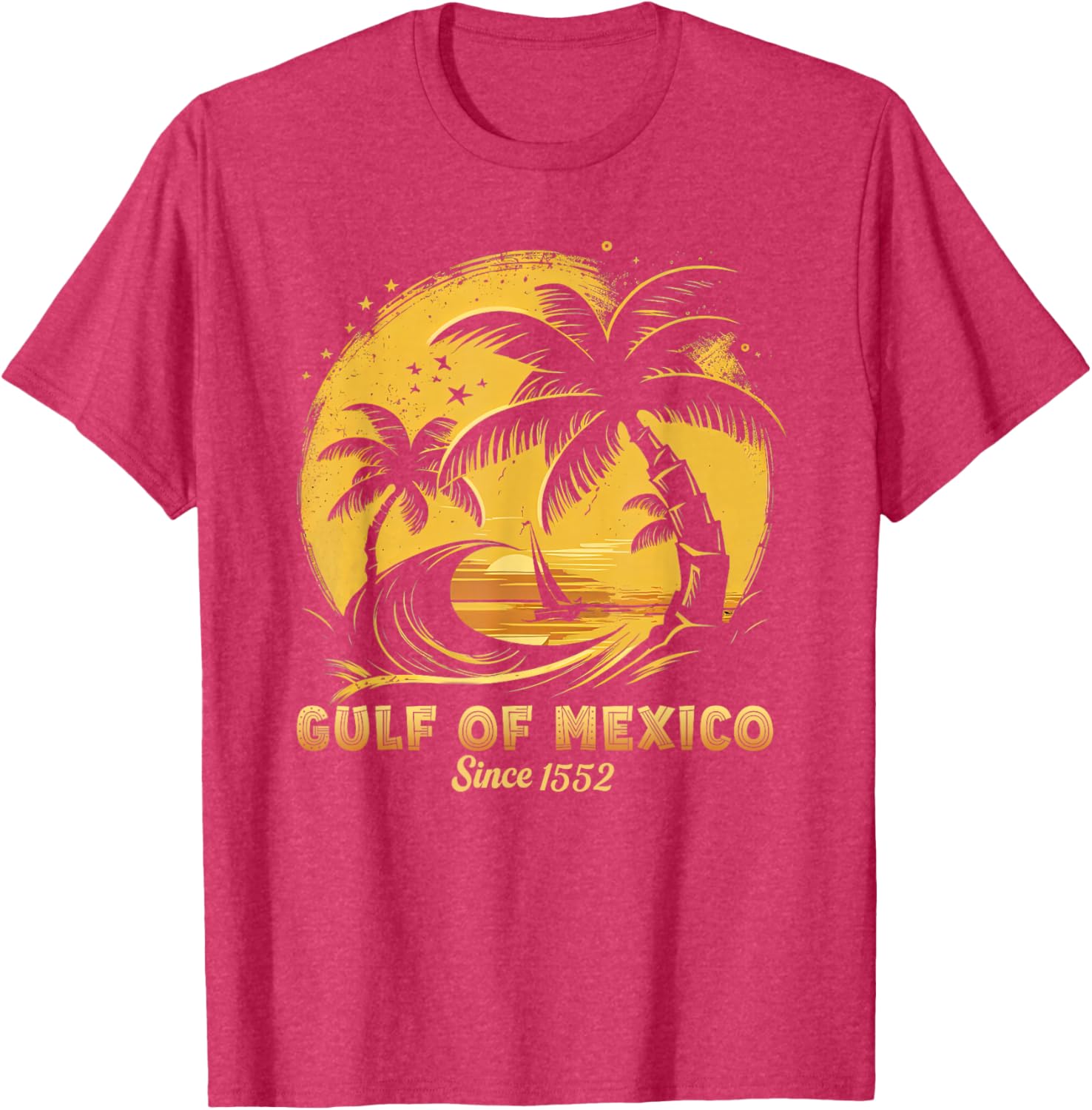 Gulf of Mexico T-Shirt with Palm Trees and Sailboat Design - 6