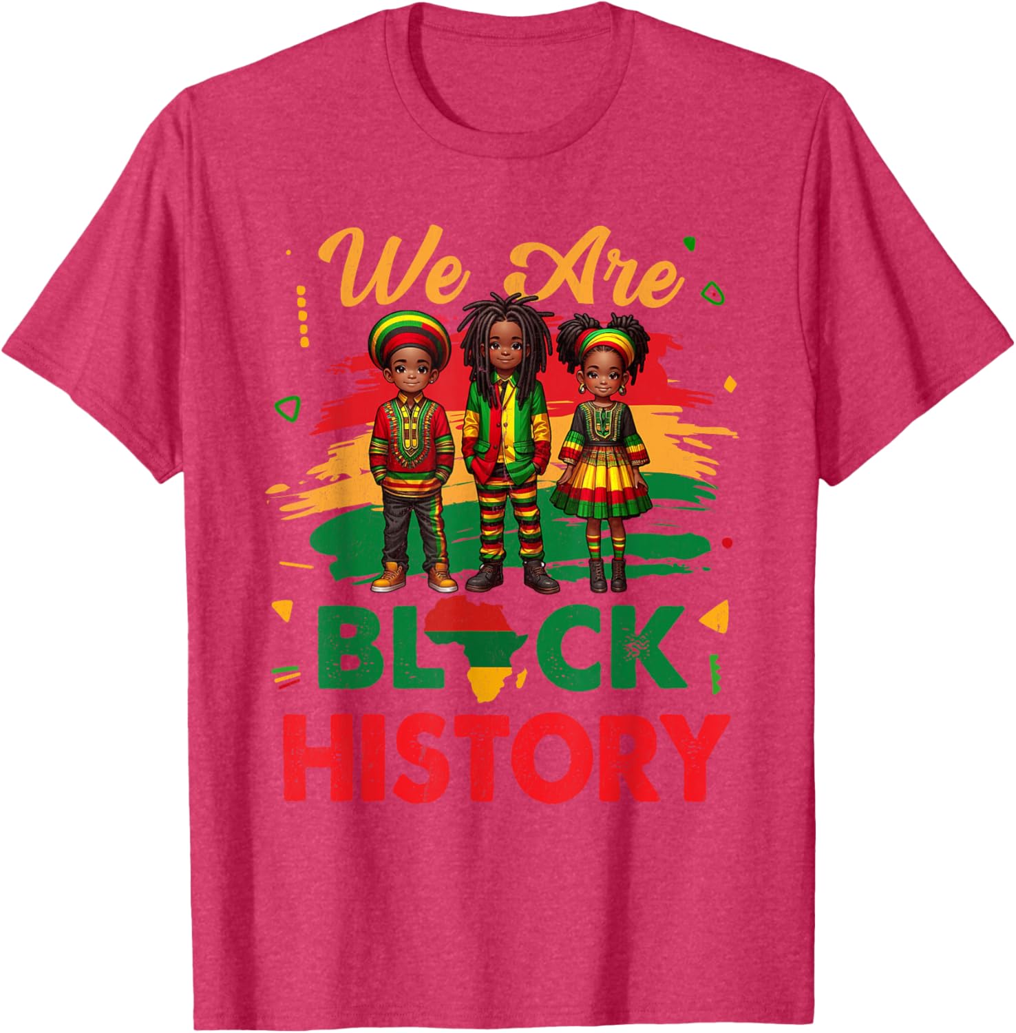 Black History Month Map T-Shirt for African Kids Boys and Girls - 9