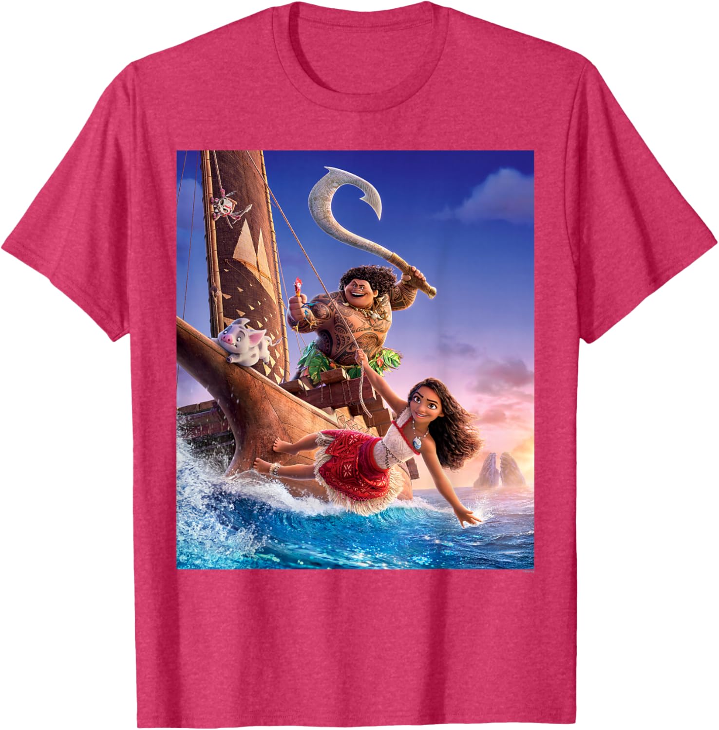 Disney Moana Adventure T-Shirt with Maui and Friends for Kids and Adults - 6