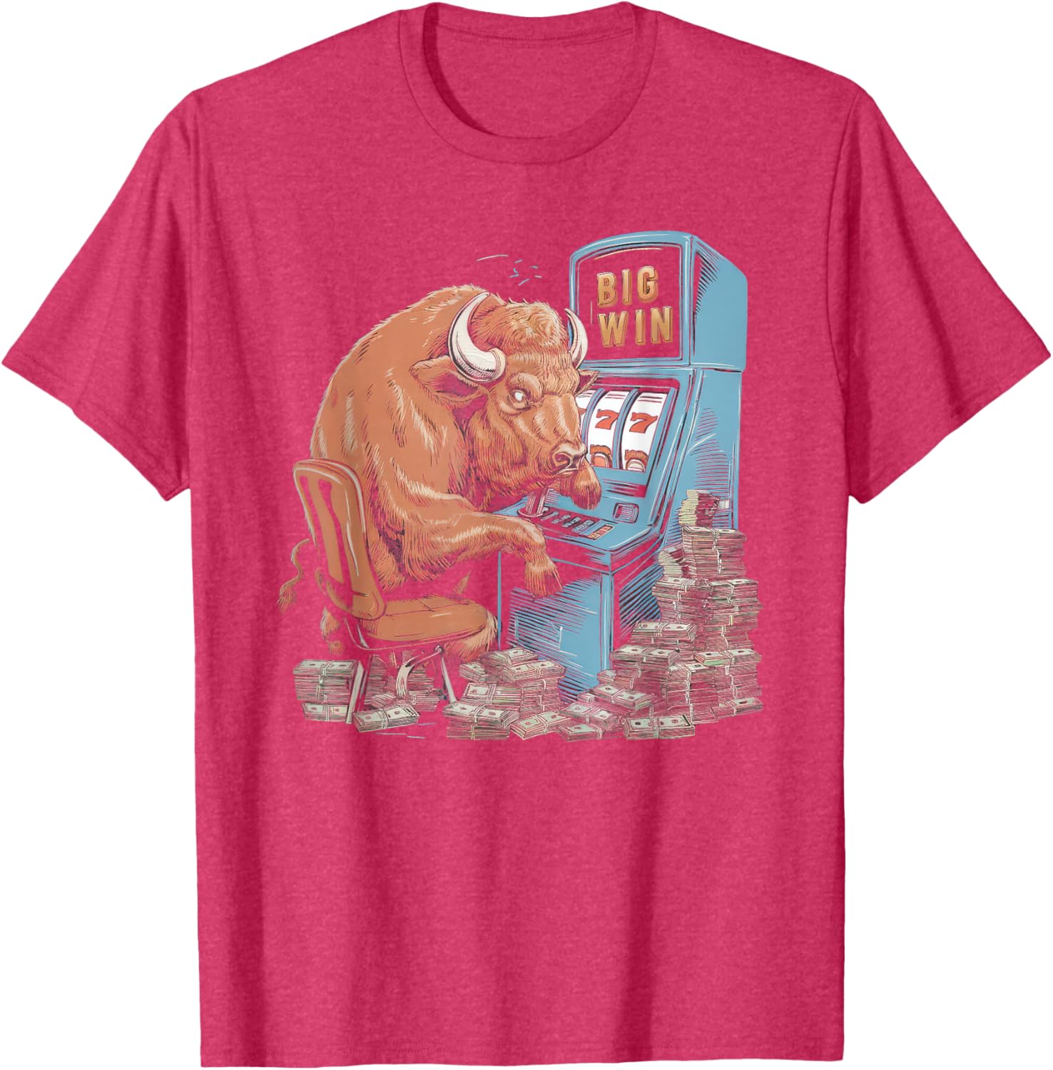Lucky Buffalo Casino Slot Machine T-Shirt for Gamblers and Slots Fans - 21