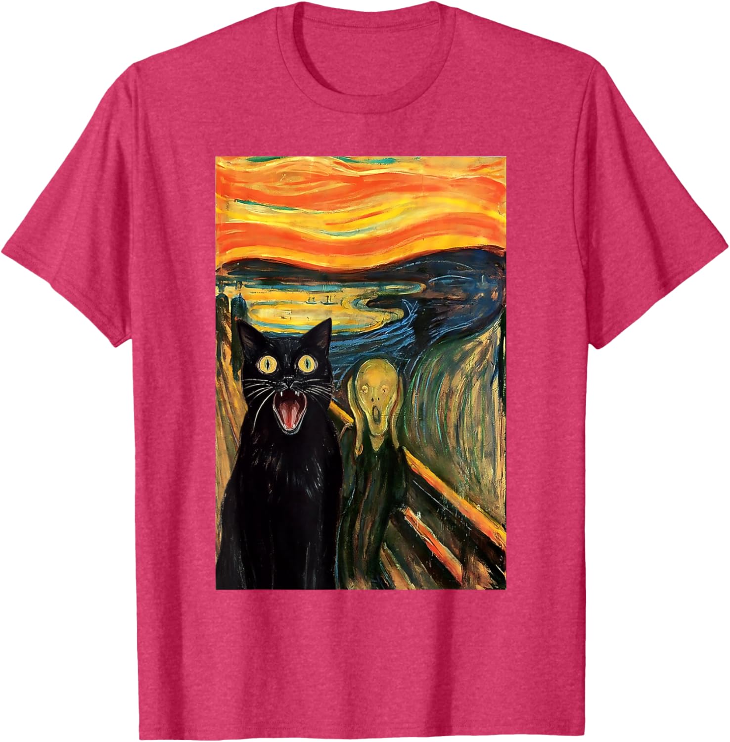 Funny Black Cat Scream Parody T-Shirt for Cat Lovers and Fans - 14