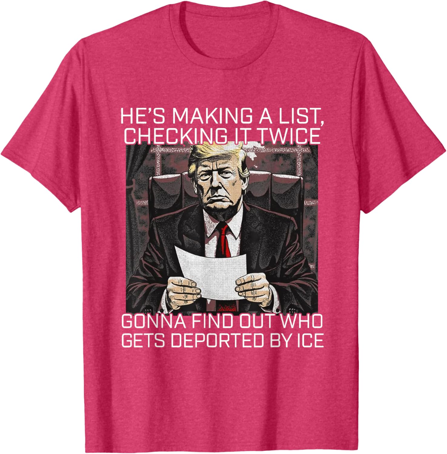 He's Making A List Checking It Twice T-Shirt for Christmas Cheer - 16