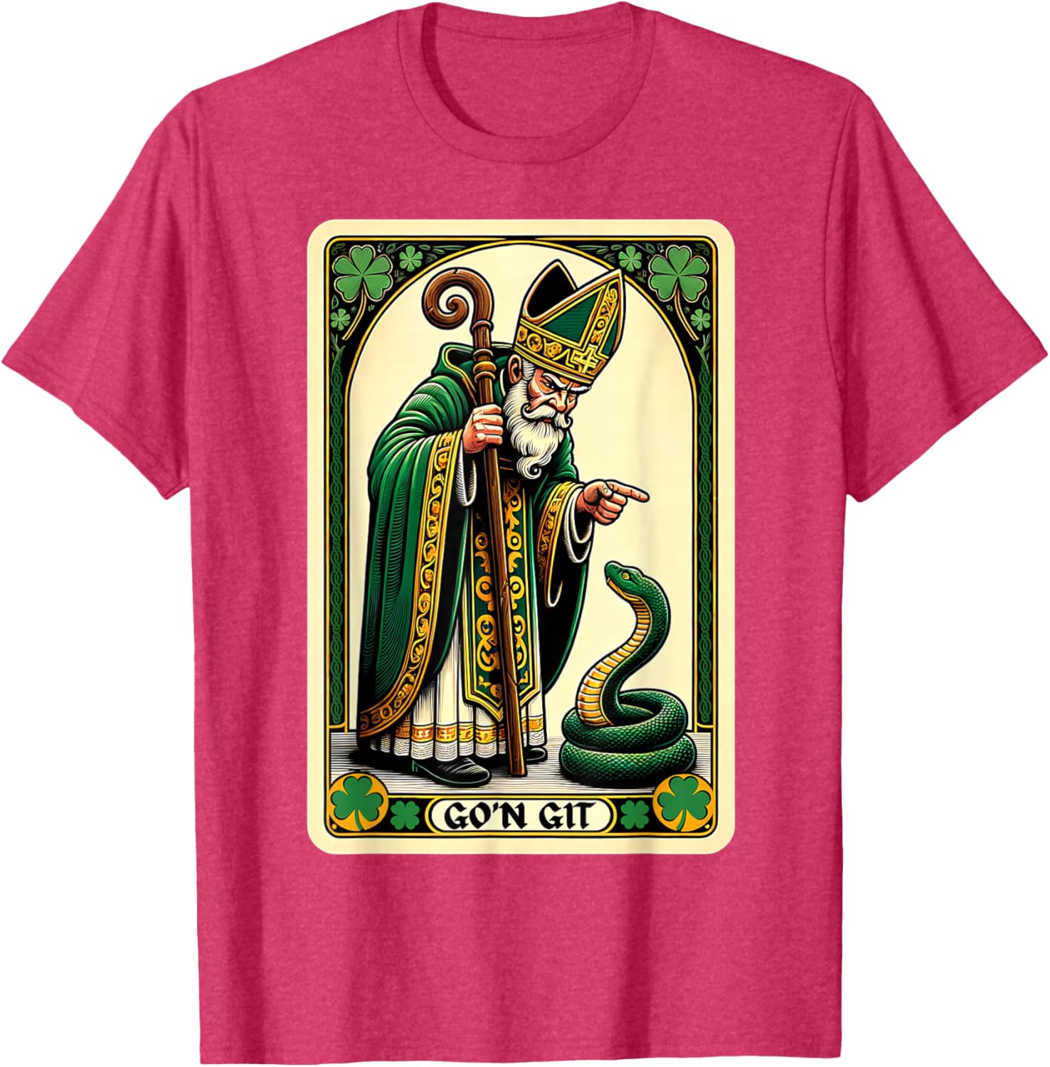 Funny St Patricks Day Tarot Card Go'n Git T-Shirt for Festive Fun - 28