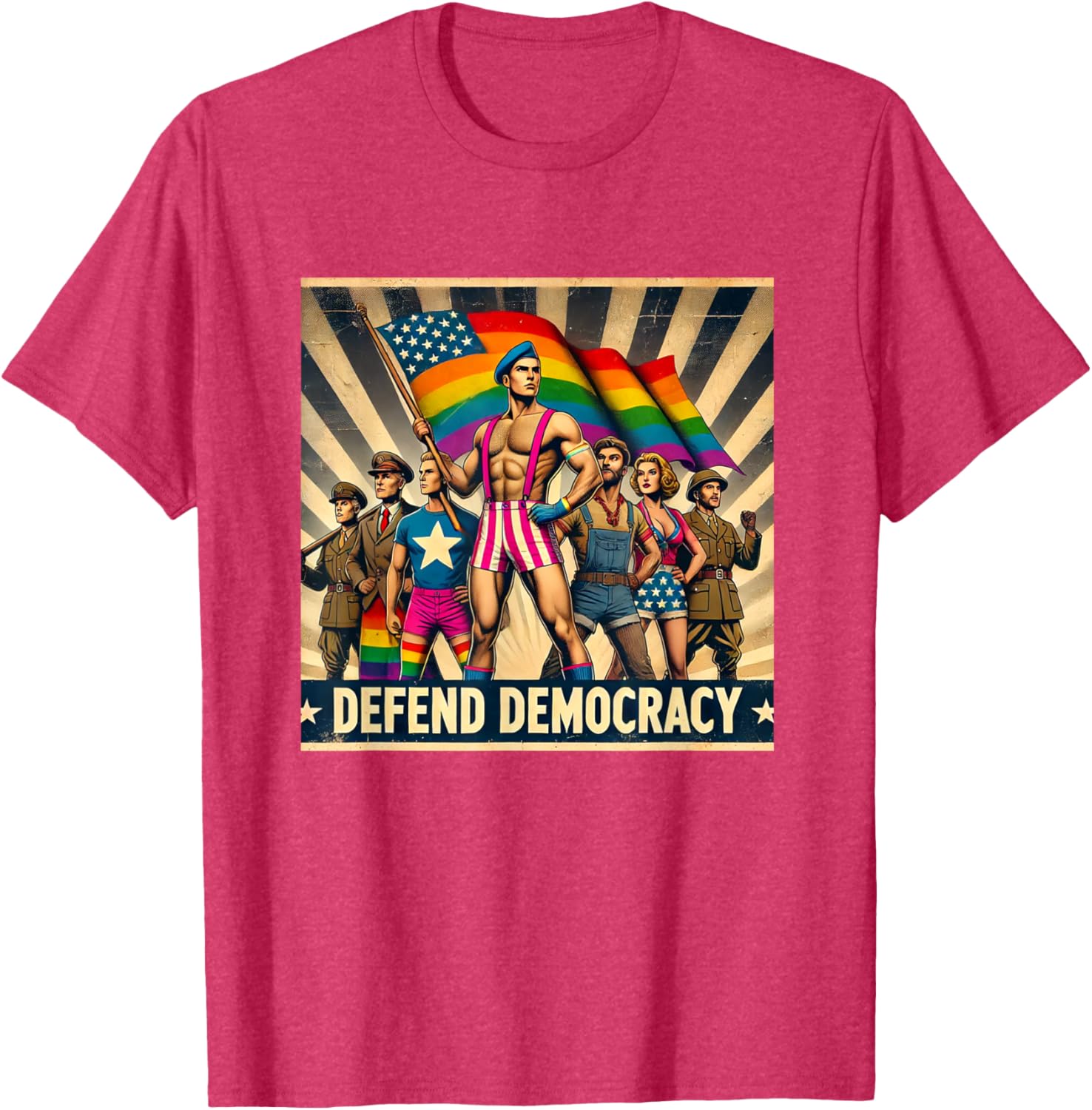 LGBTQ Defend Democracy T-Shirt - Bold Statement Tee for Allies and Activists - 12