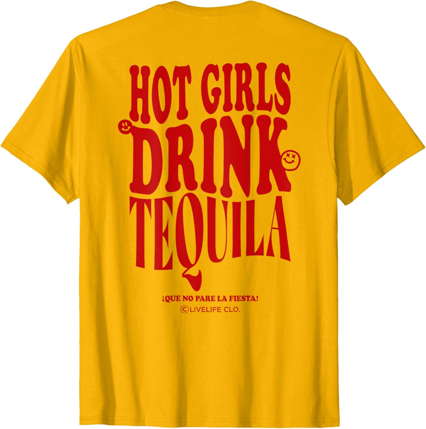 Hot Girls Drink Tequila JGA Party Backprint T-Shirt for Fun Celebrations - 8