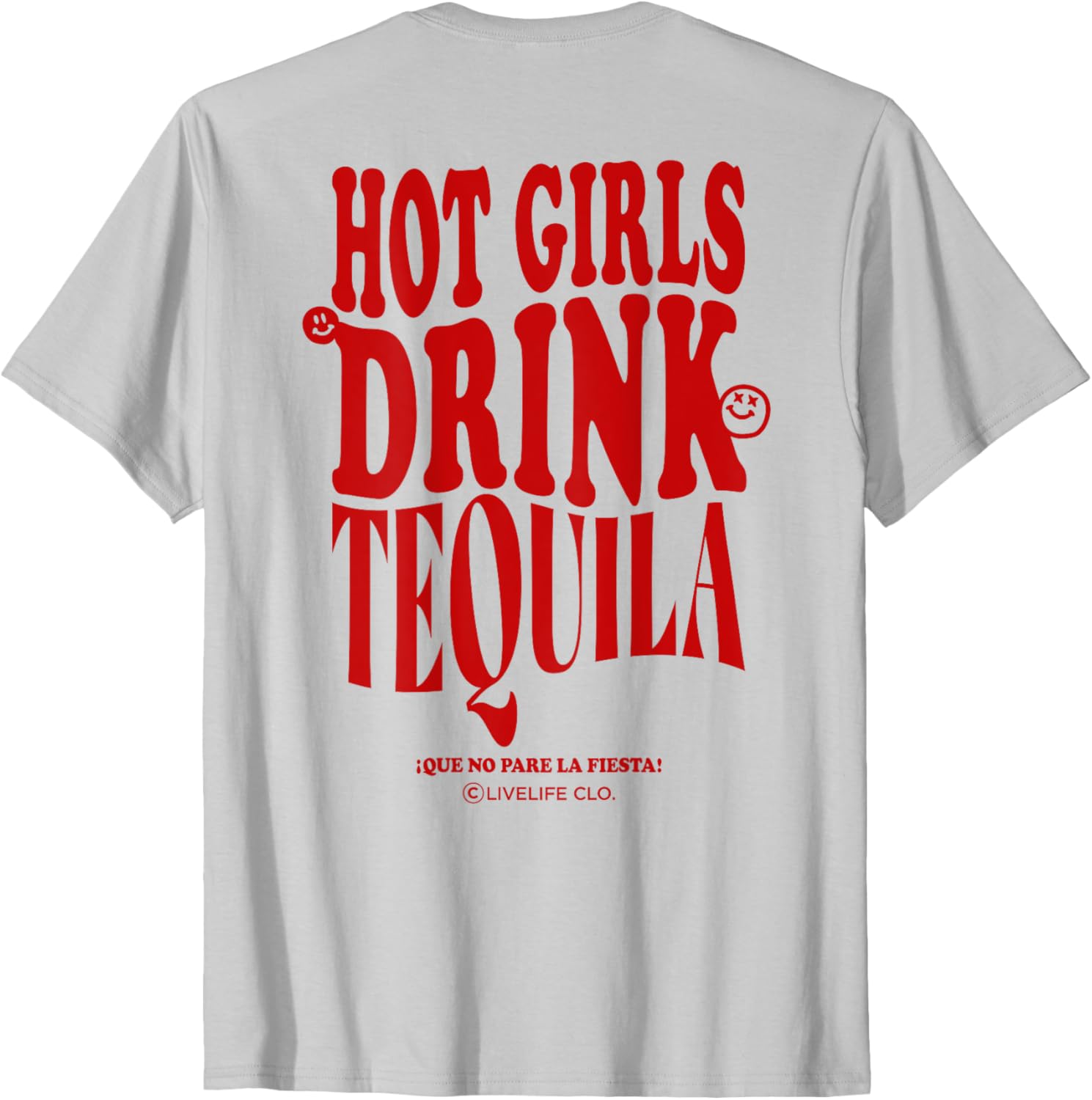 Hot Girls Drink Tequila JGA Party Backprint T-Shirt for Fun Celebrations - 1