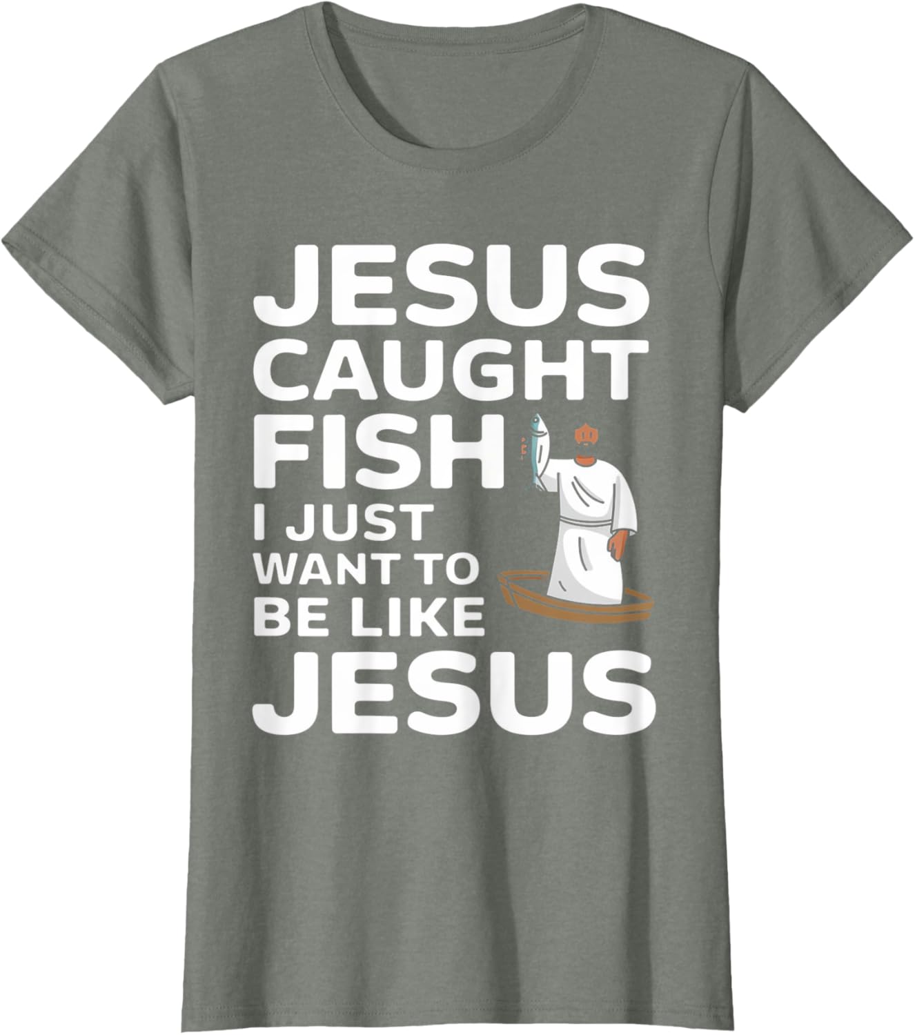 Jesus Fishing Design T-Shirt for Faithful Anglers - Catch the Spirit! - 9