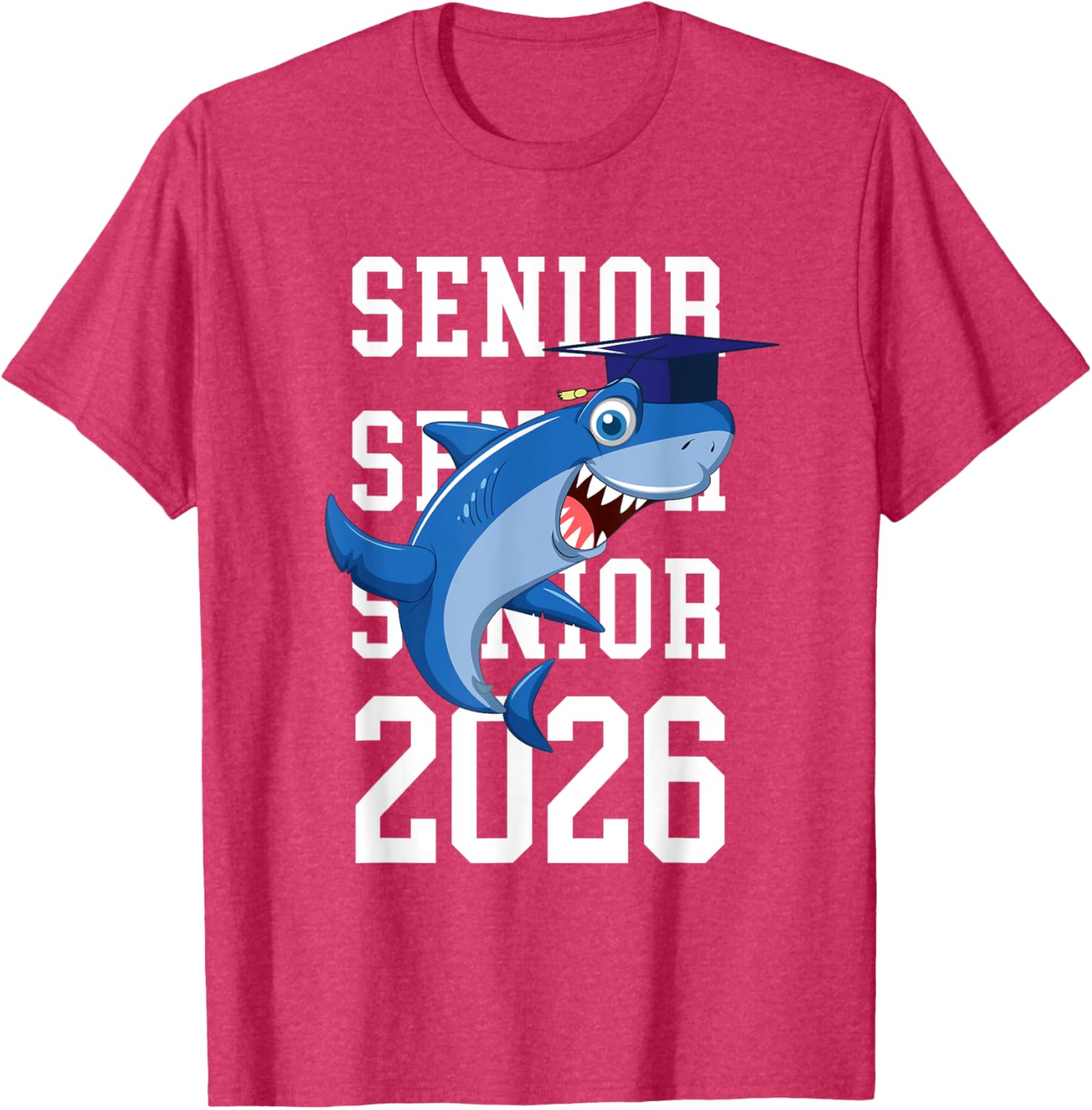 Shark Senior 2026 Graduation T-Shirt for College and Grad School Achievement - 8