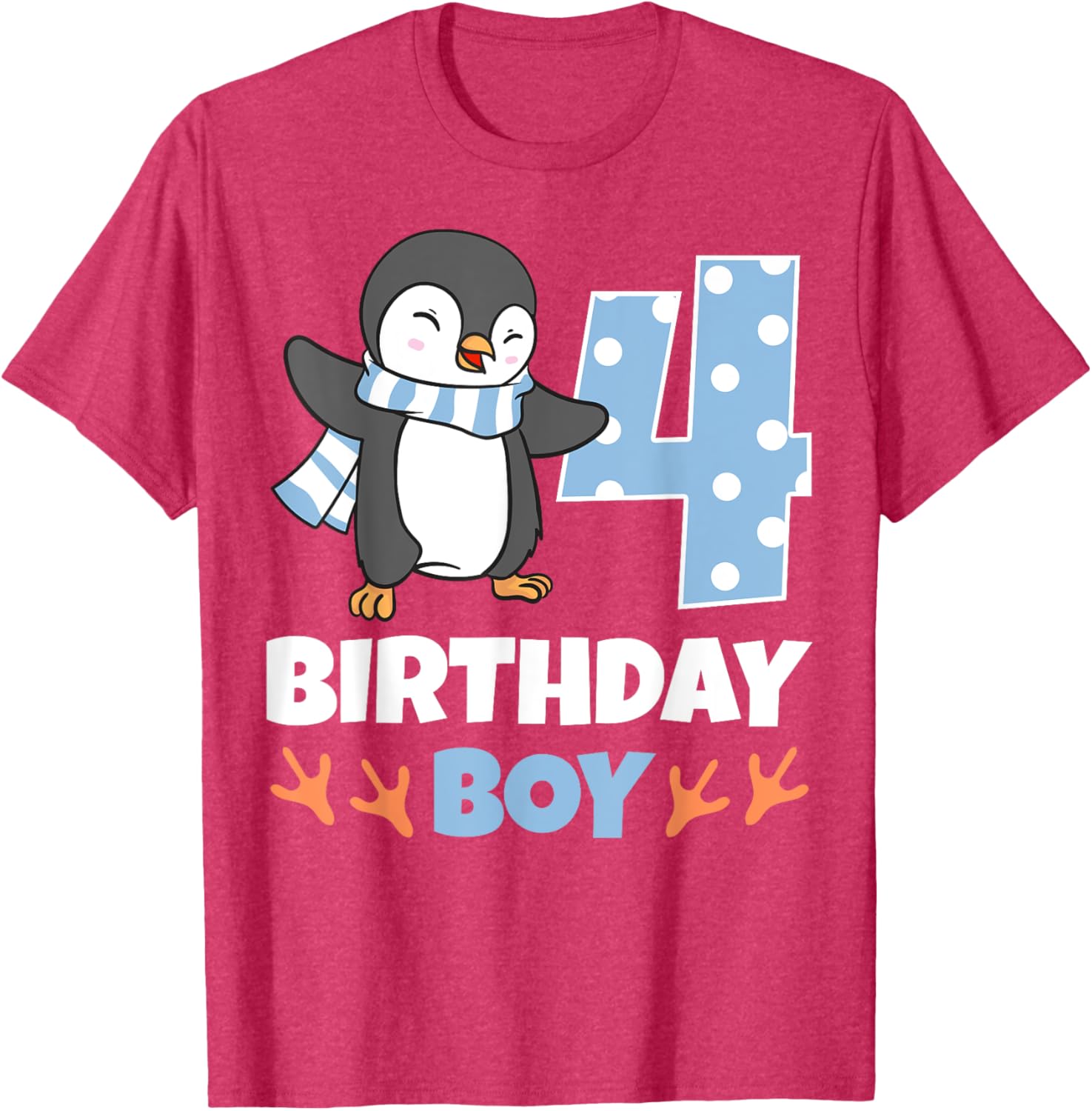 Adorable Penguin 4th Birthday Boy Winter Theme Party T-Shirt - 25