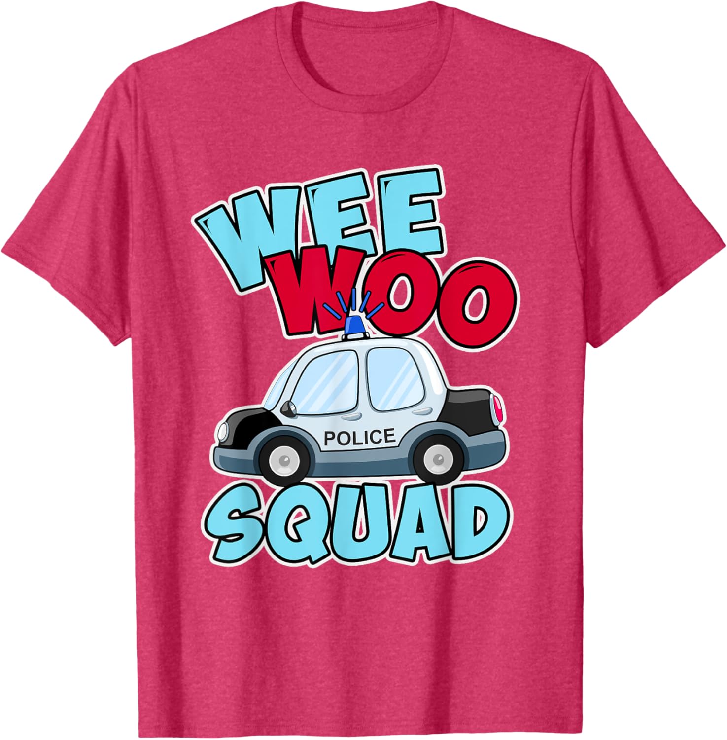Wee Woo Squad Police Car T-Shirt for Kids - Fun Policeman Design - 13