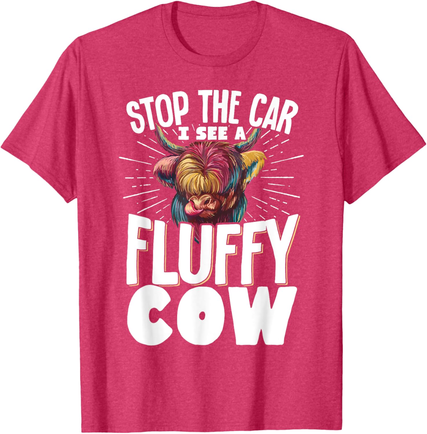 Fluffy Cow T-Shirt for Animal Lovers - Stop the Car Fun Tee - 5