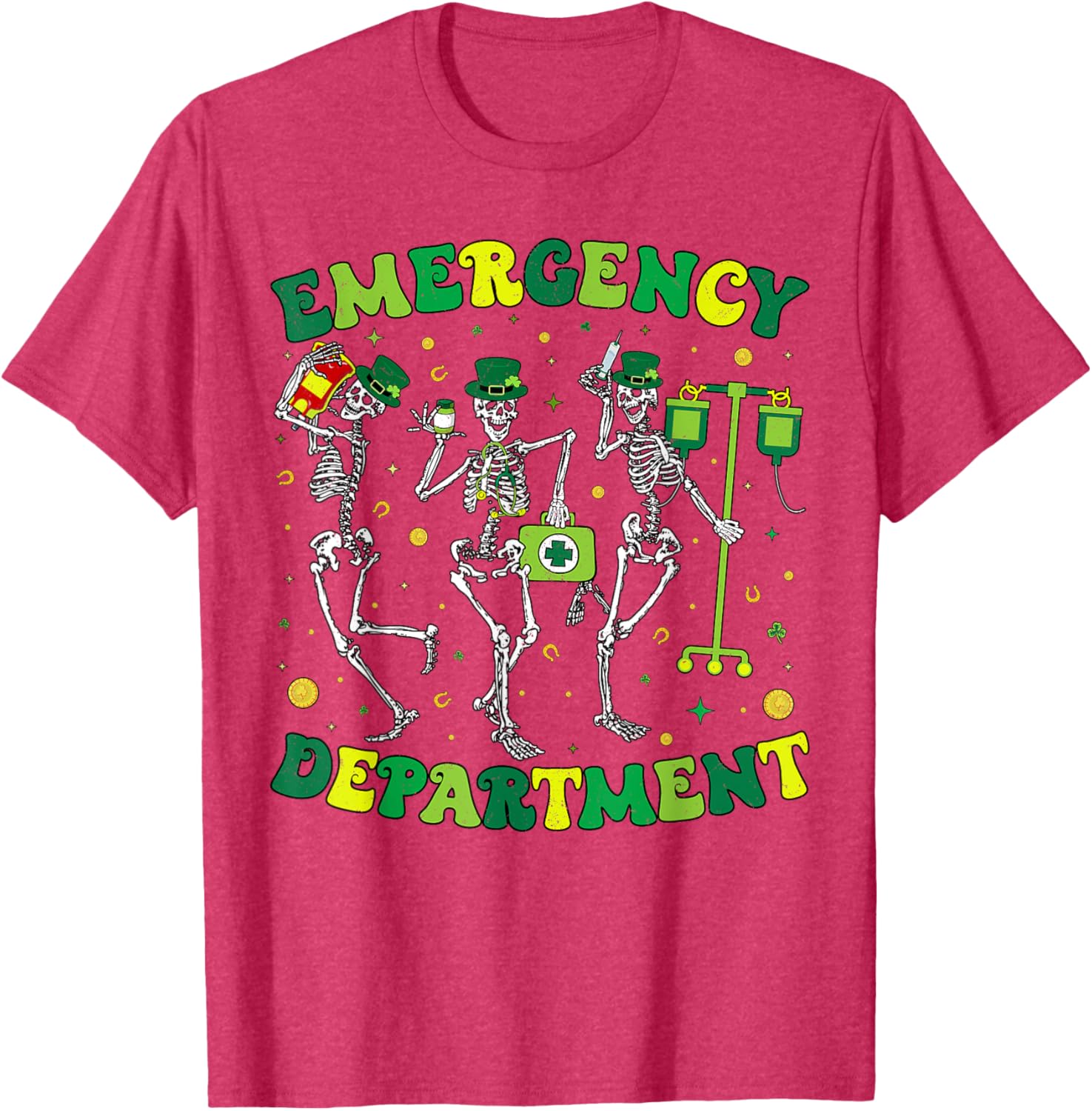 St Patricks Day Skeleton T-Shirt for Emergency Department Fun - 10