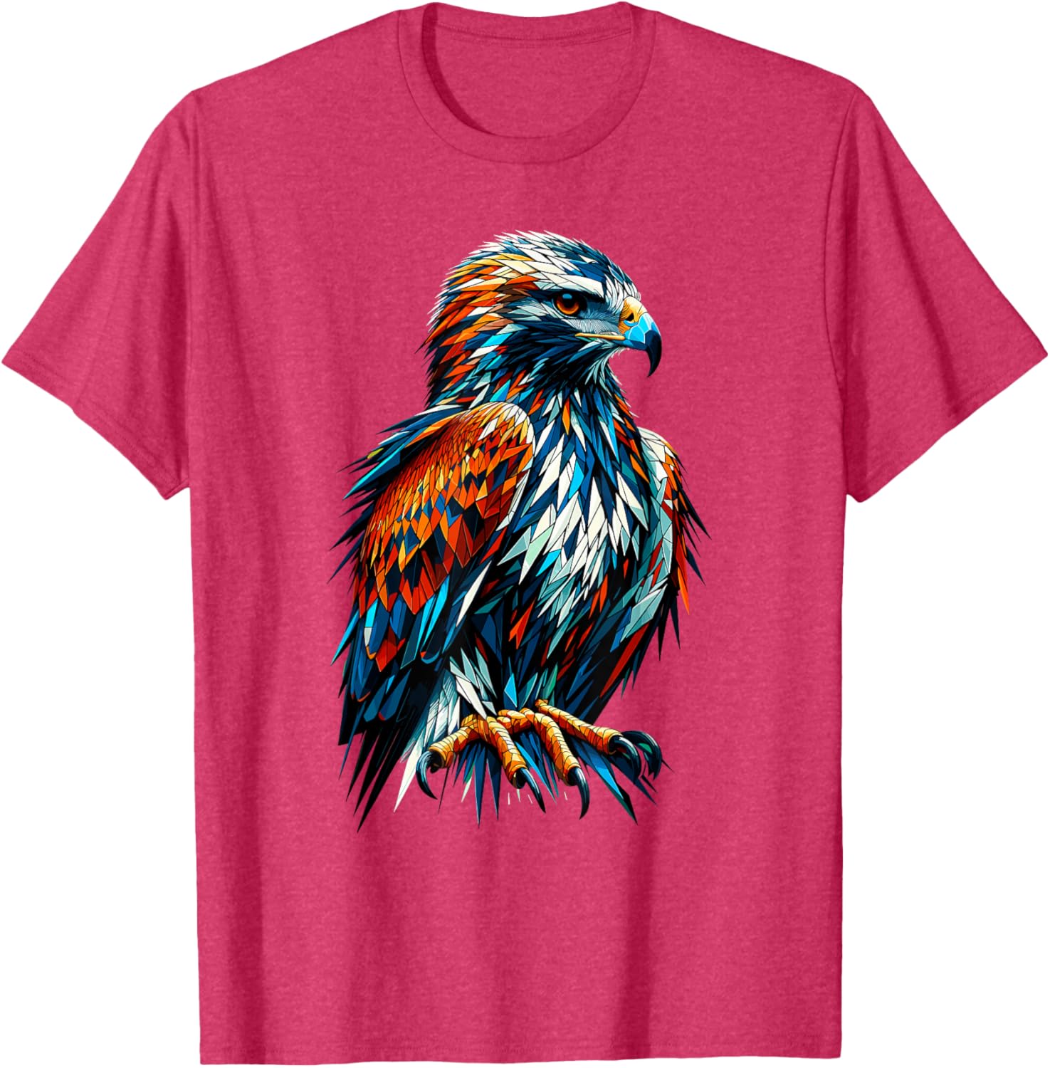 Polygon Art Hawk T-Shirt for Bird Lovers - Unique and Stylish Design - 25