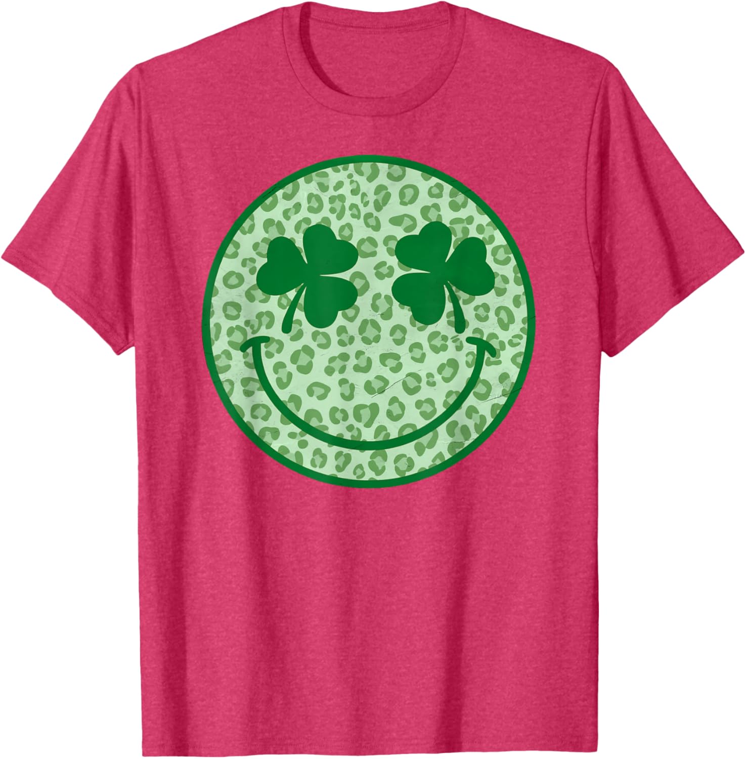 Smile Happy St Patricks Day Retro Shamrock Leopard T-Shirt for Fun Style - 8