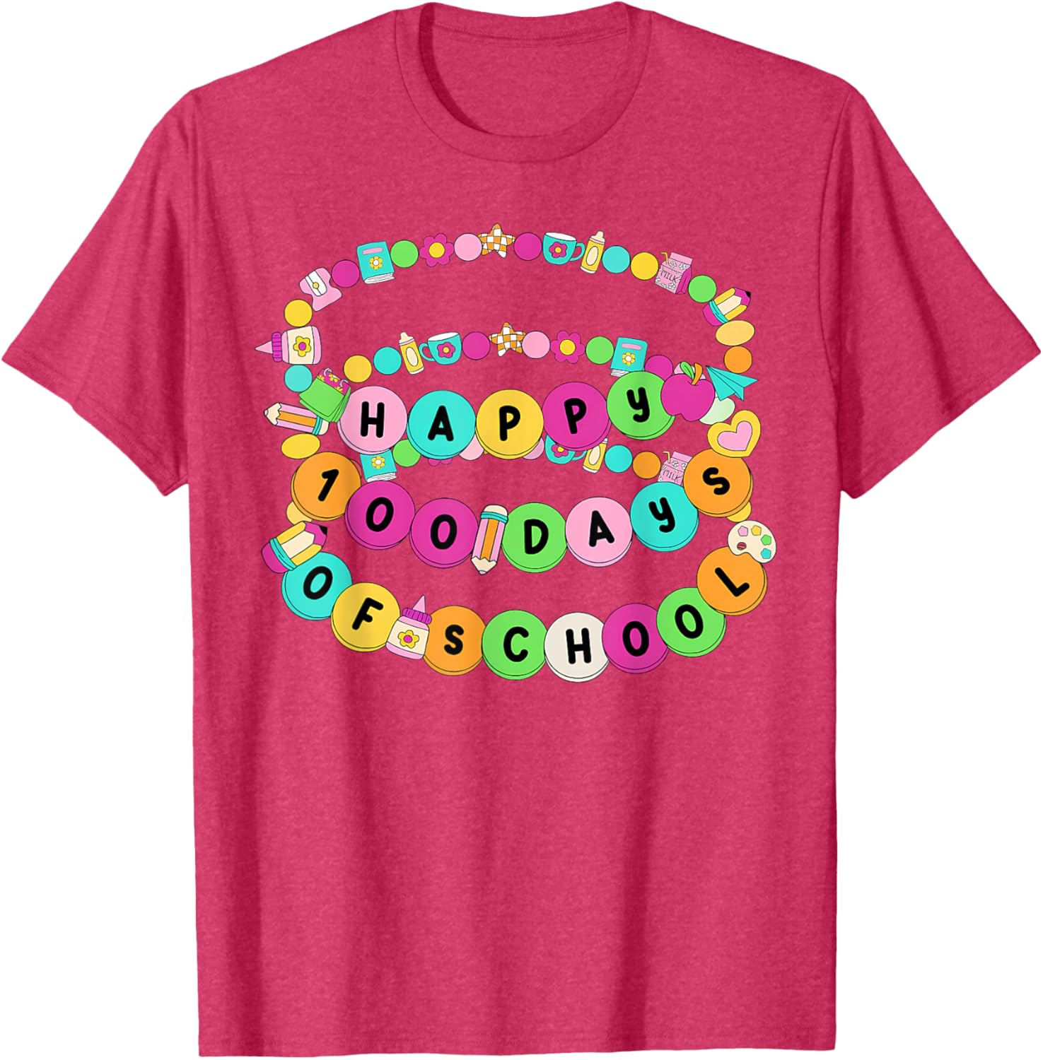 Happy 100 Days School Fun T-Shirt for Teachers and Students - 26