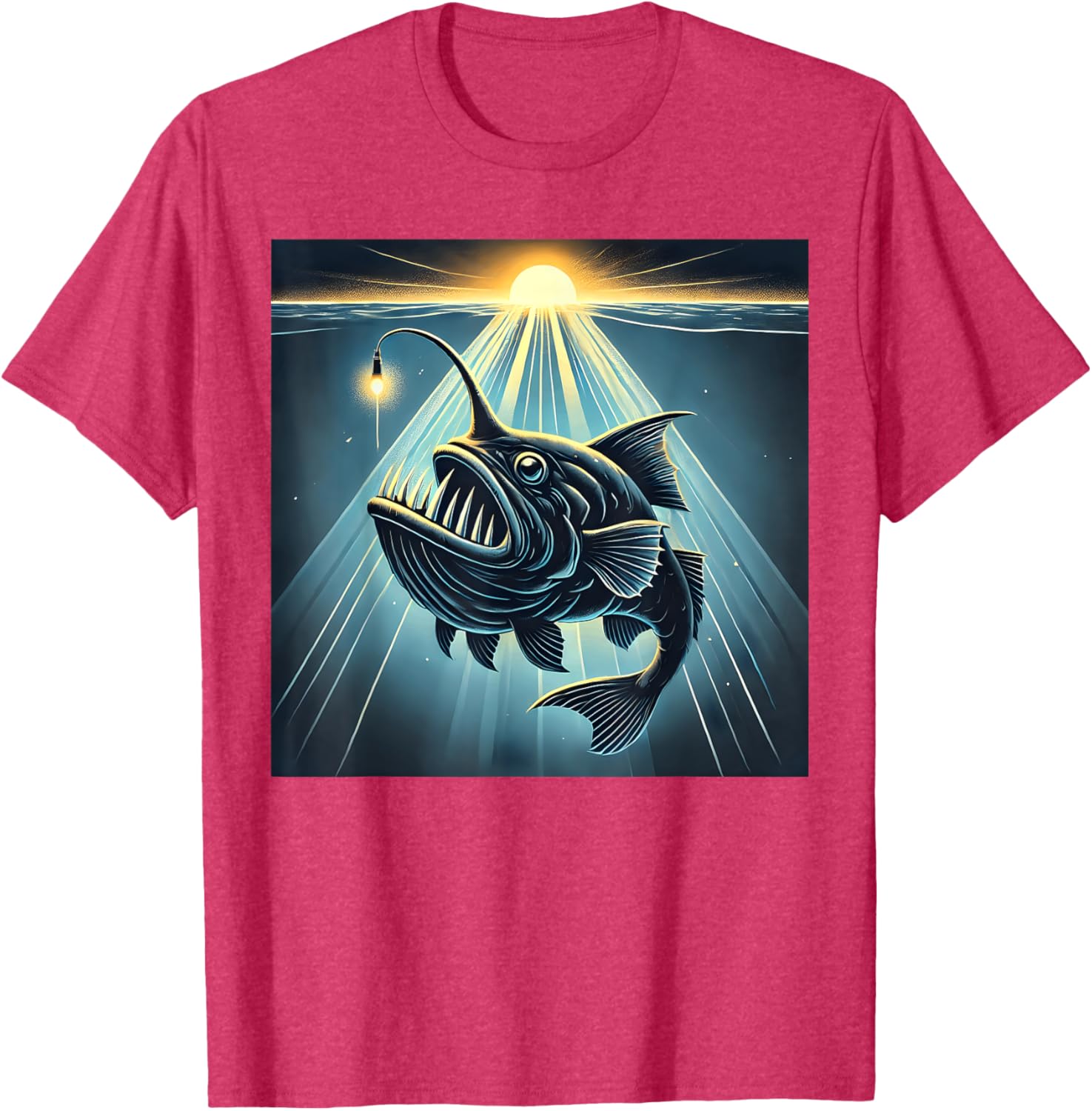 Anglerfish Found The Light T-Shirt - Fun Marine Life Apparel - 9