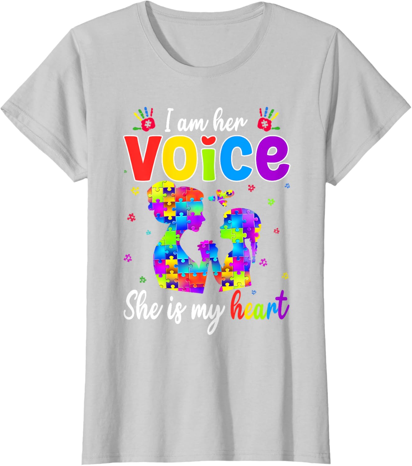 Autism Mom I'm Her Voice She Is My Heart T-Shirt for Proud Mothers - 13