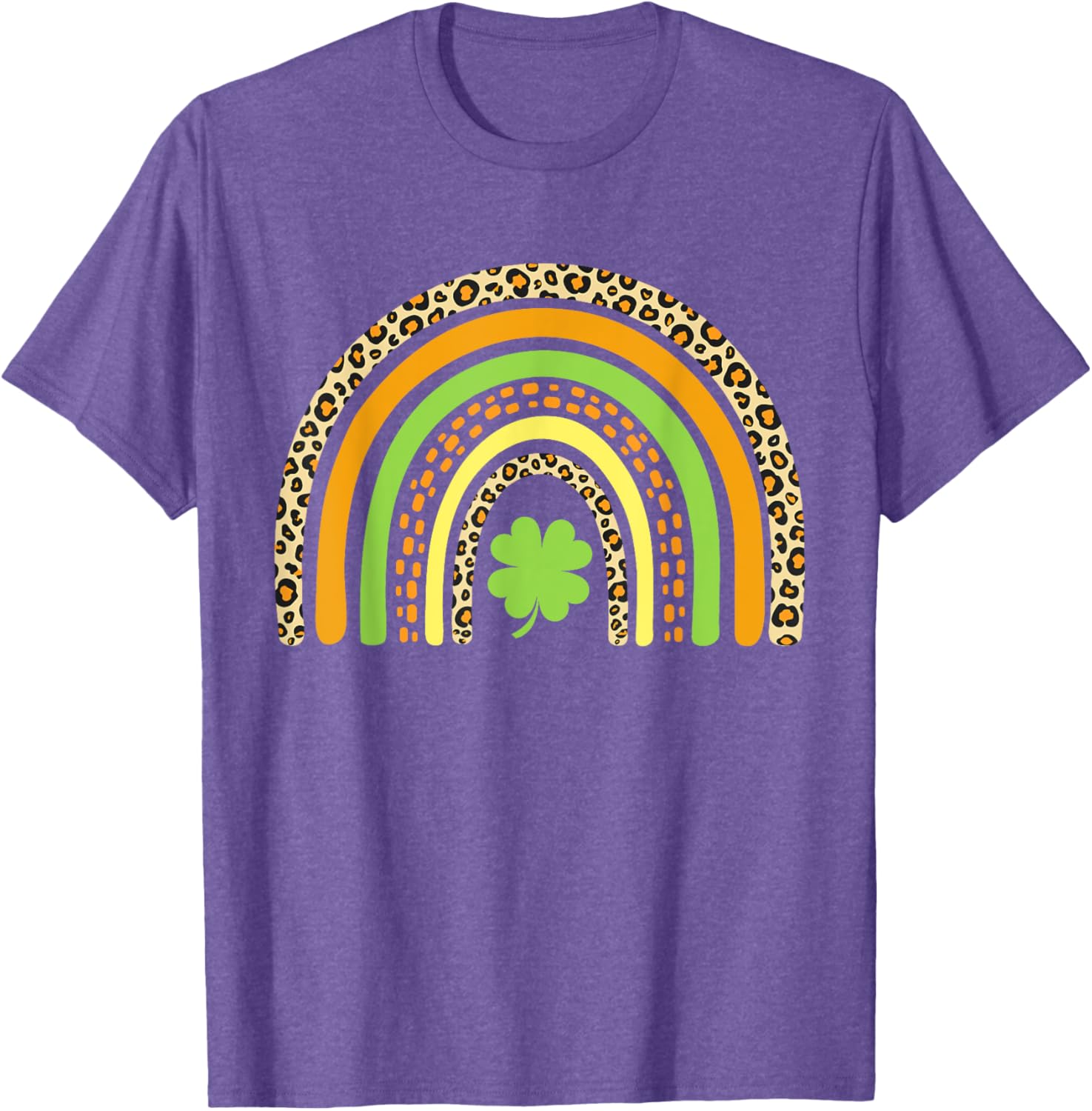 St Patrick's Day Leopard Rainbow Clover T-Shirt for Festive Fun - 16