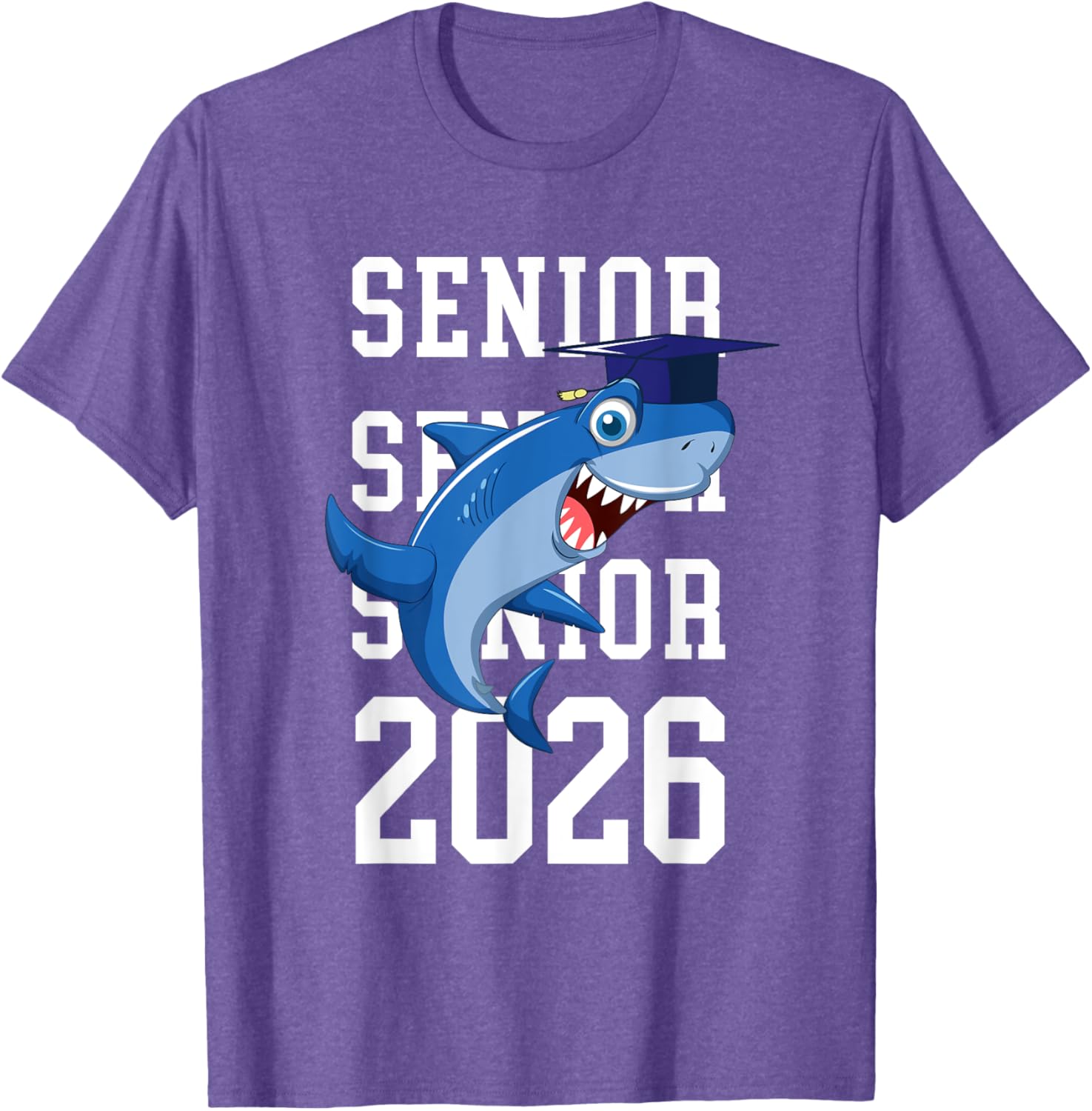 Shark Senior 2026 Graduation T-Shirt for College and Grad School Achievement - 15