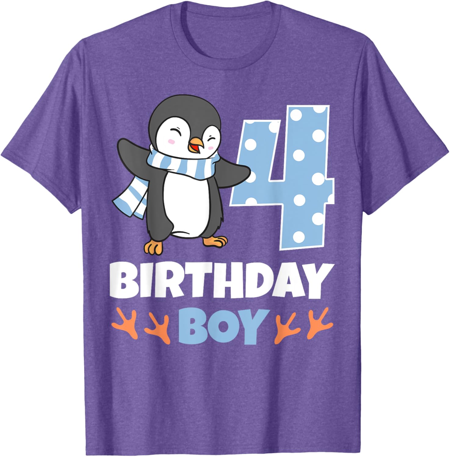 Adorable Penguin 4th Birthday Boy Winter Theme Party T-Shirt - 12