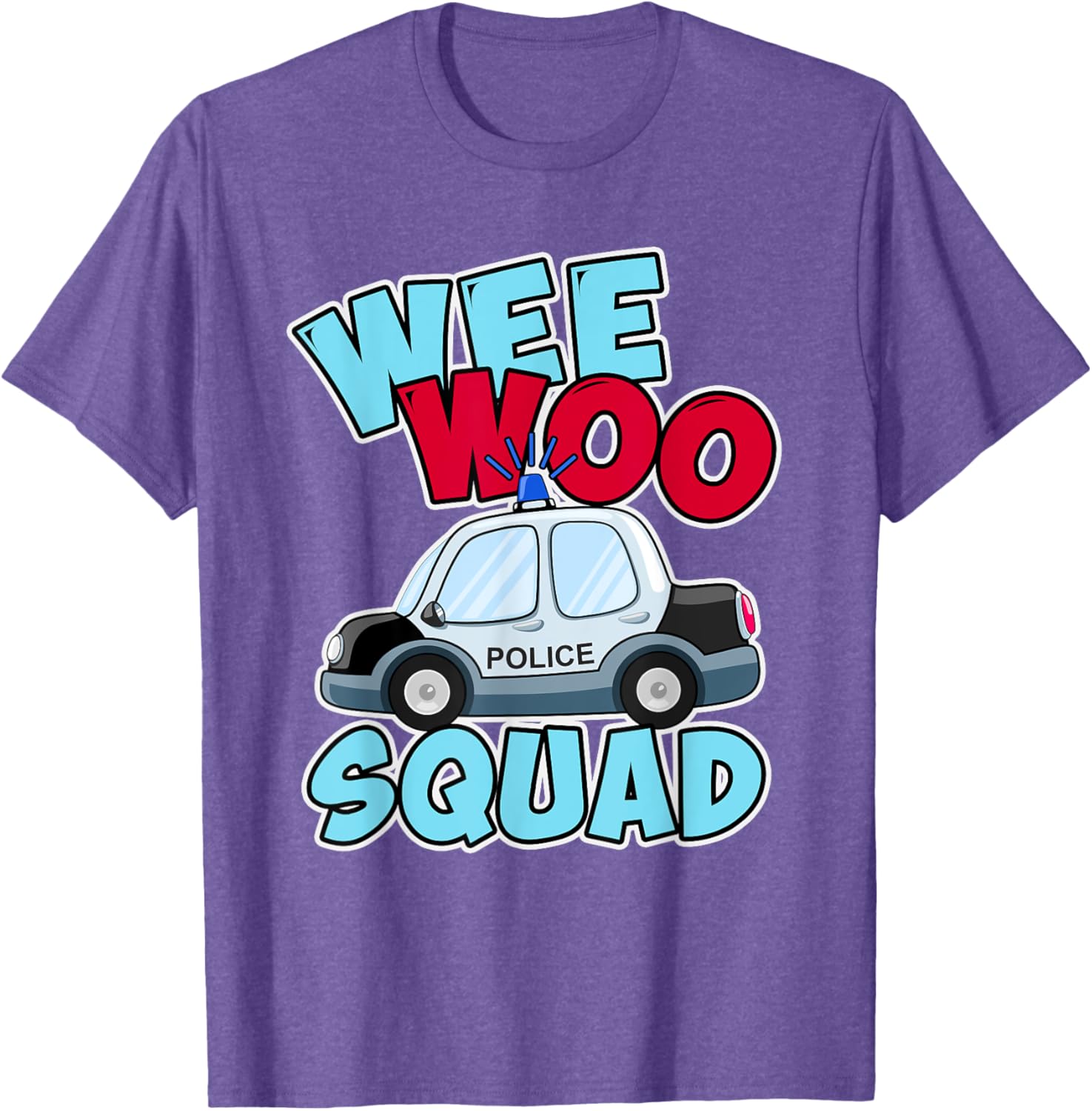 Wee Woo Squad Police Car T-Shirt for Kids - Fun Policeman Design - 17