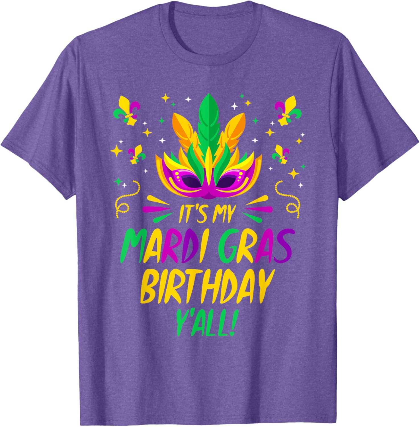 Mardi Gras Birthday T-Shirt Fun Celebration Outfit for Birthday Party - 7