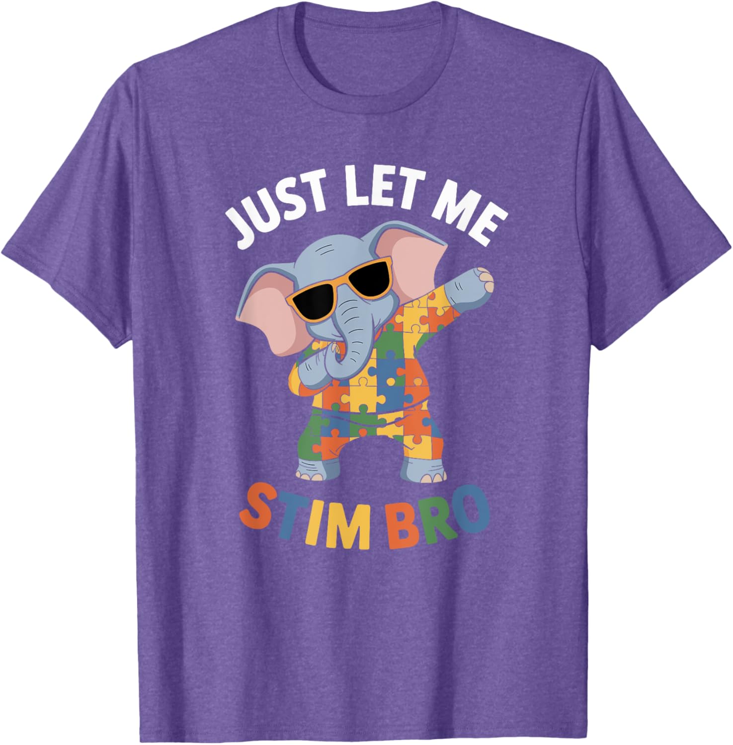 Funny Elephant Autism Awareness Just Let Me Stim Bro T-Shirt for Boys - 13