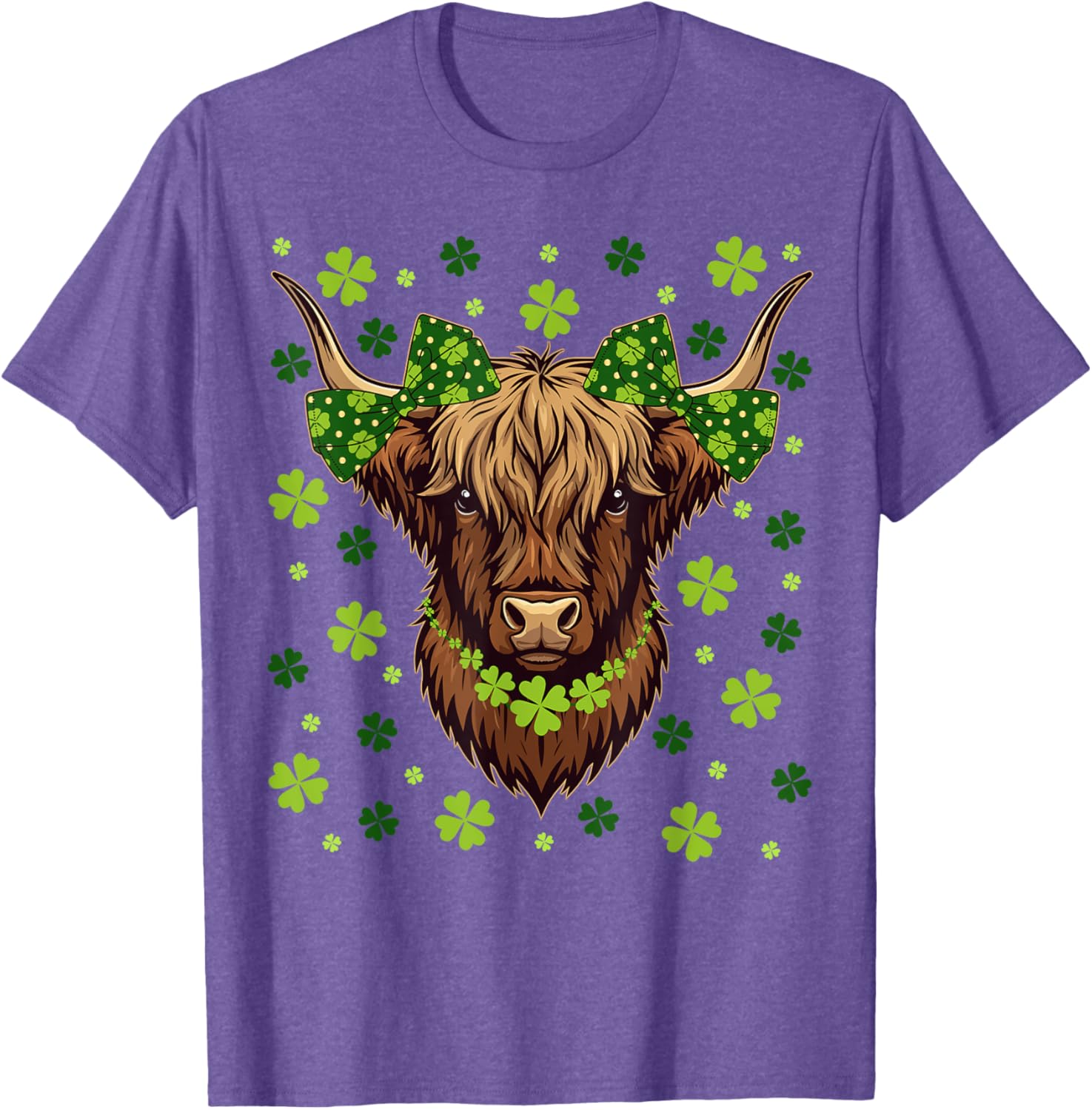 Highland Cow Shamrock T-Shirt for St Patricks Day Celebrations - 4