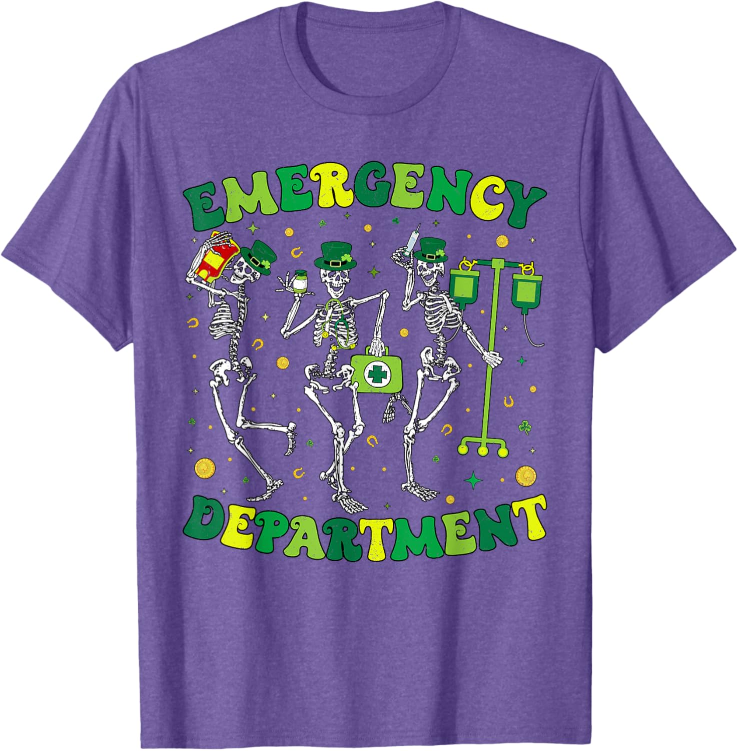 St Patricks Day Skeleton T-Shirt for Emergency Department Fun - 15