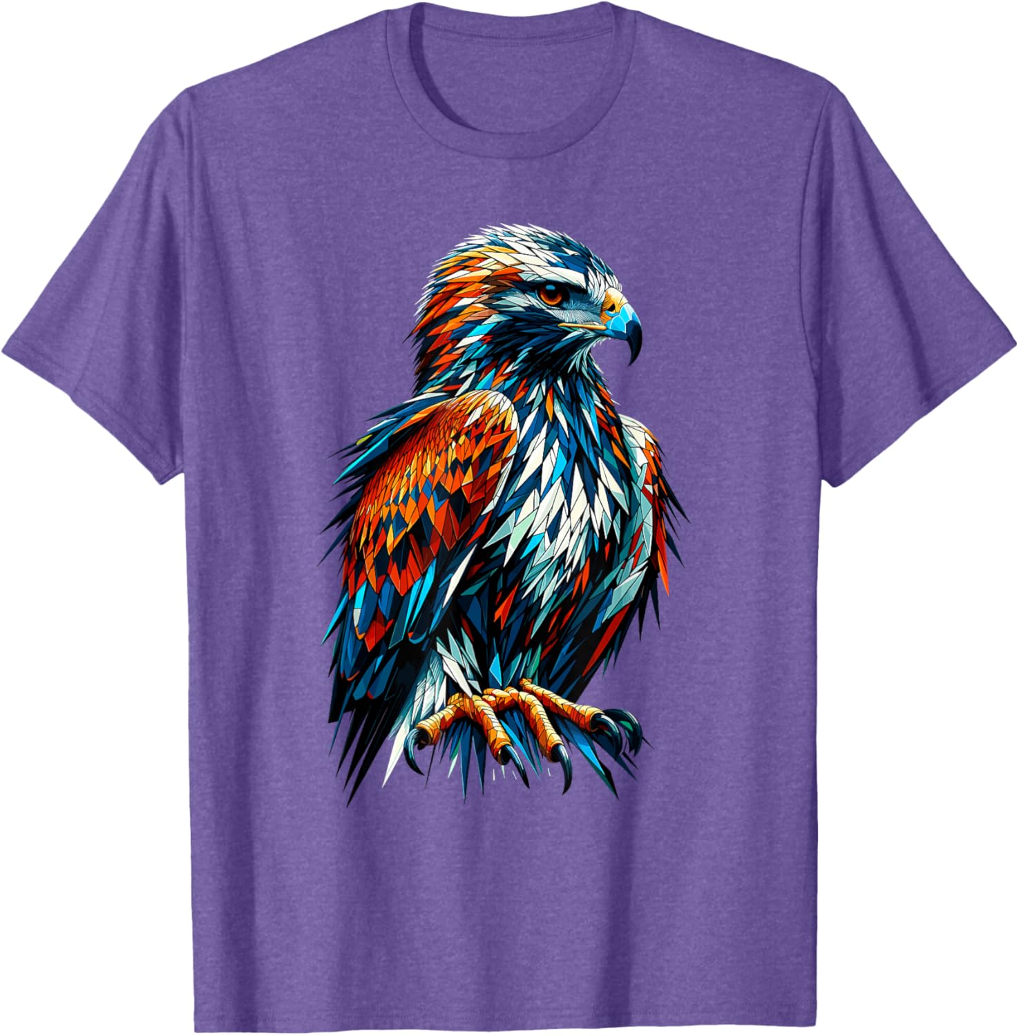 Polygon Art Hawk T-Shirt for Bird Lovers - Unique and Stylish Design - 12