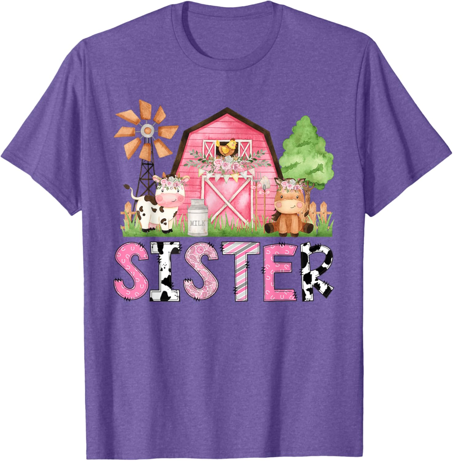 Sister Pink Farm Animal Birthday Matching Family T-Shirt for Kids - 15