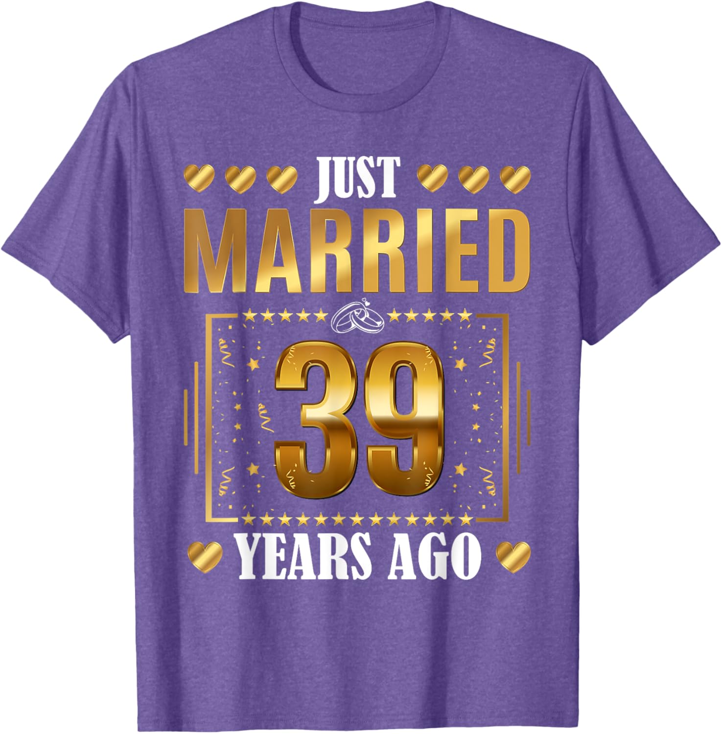 Just Married 39 Years Ago Couples T-Shirt for 39th Anniversary Celebration - 8